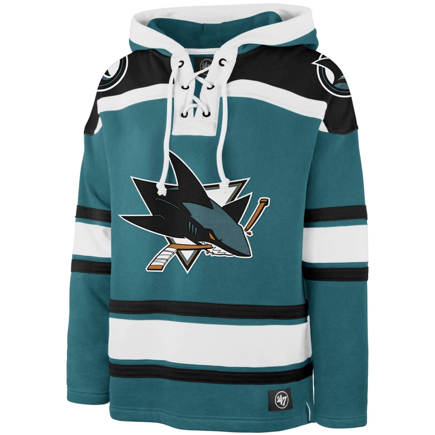 '47 Macklin Celebrini San Jose Sharks Player Name  Number Lacer Hoodie - view number 2
