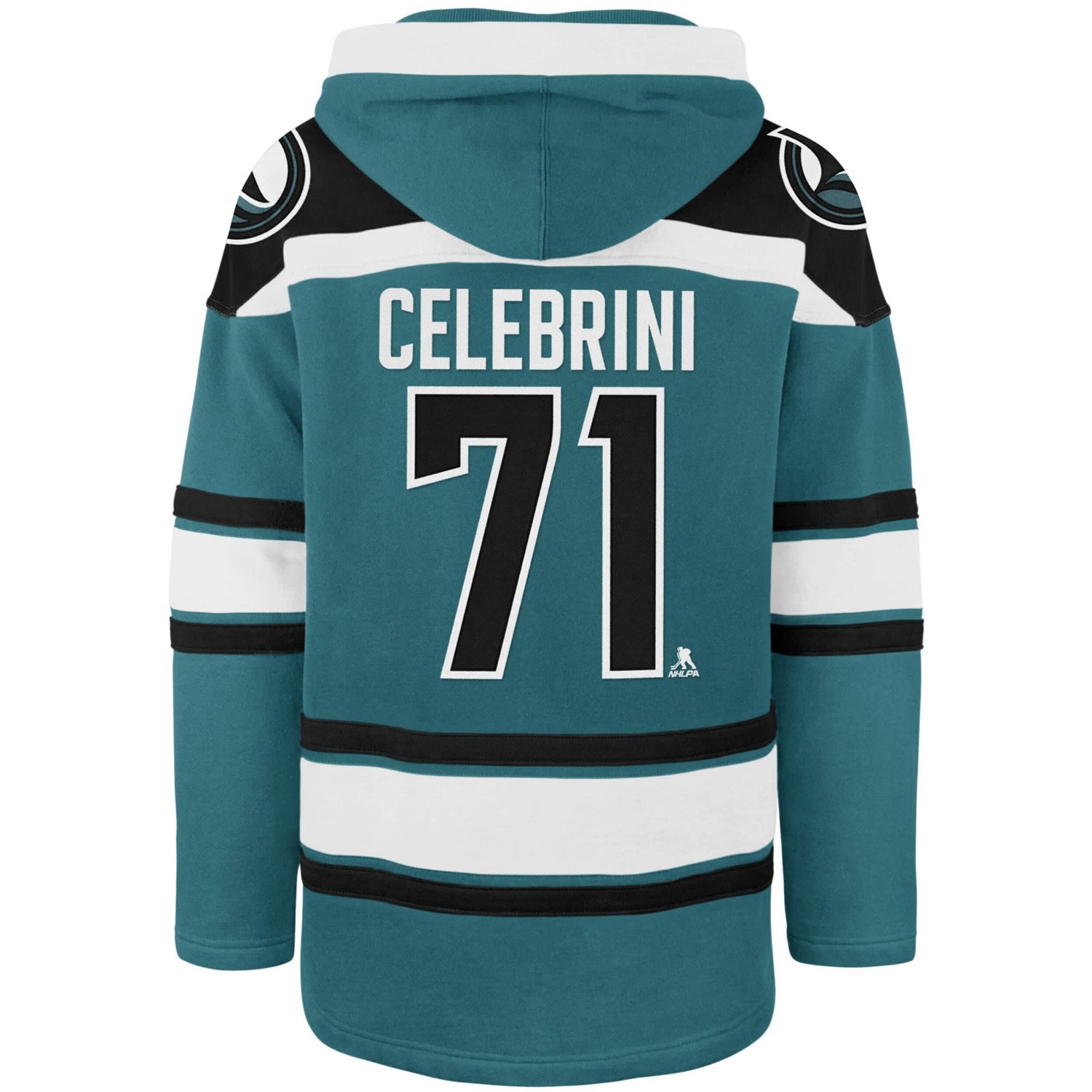 '47 Macklin Celebrini San Jose Sharks Player Name  Number Lacer Hoodie - view number 3
