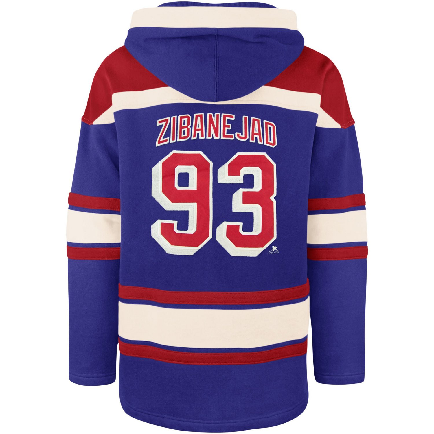 '47 Mika Zibanejad New York Rangers Player Name  Number Lacer Pullover Hoodie - view number 3