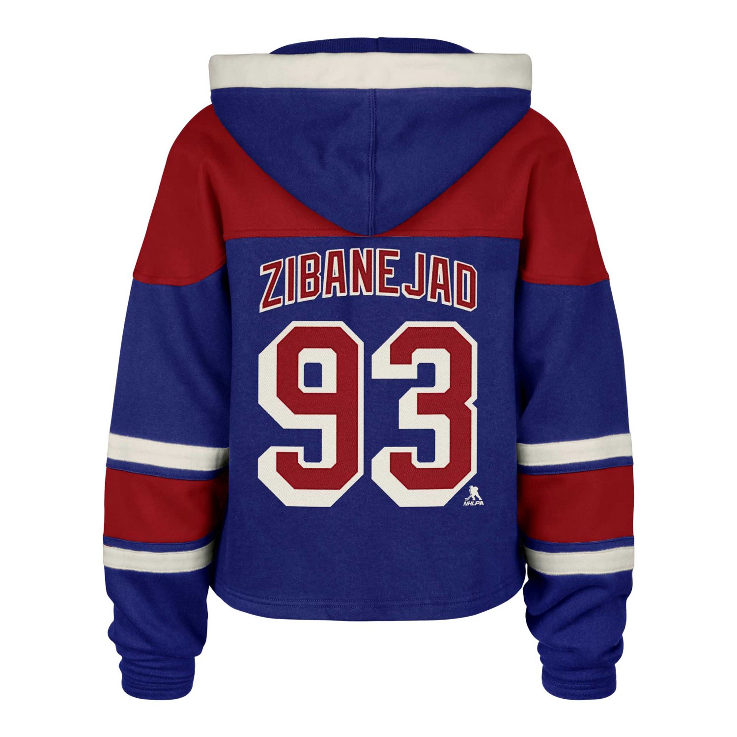 '47 Mika Zibanejad New York Rangers Superior Lacer Cropped Pullover Hoodie - view number 3
