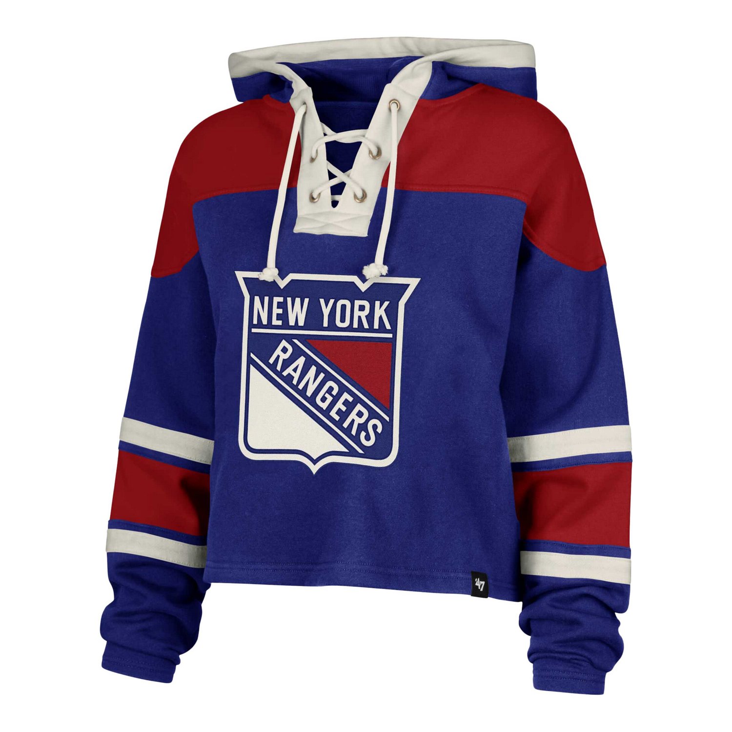 '47 Mika Zibanejad New York Rangers Superior Lacer Cropped Pullover Hoodie - view number 2
