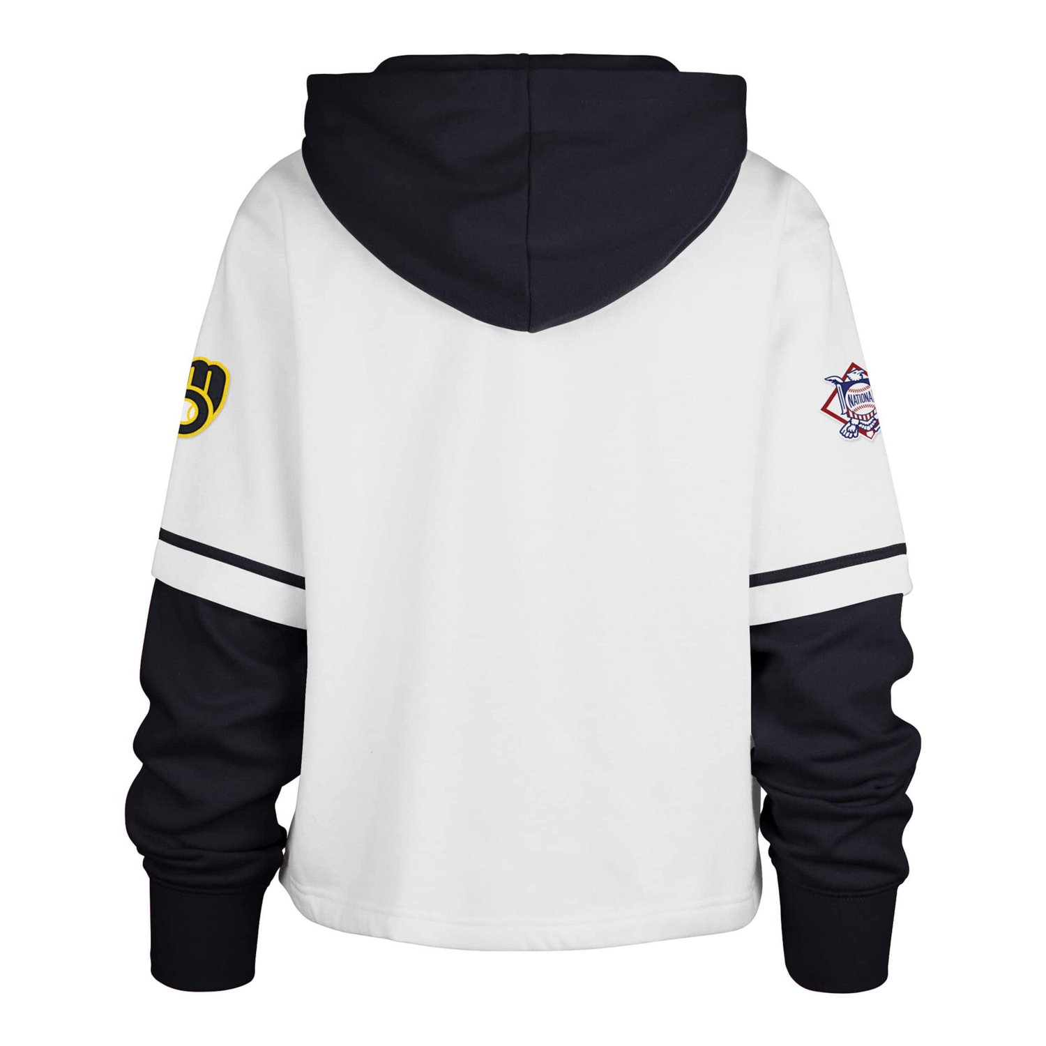 '47 Milwaukee Brewers Trifecta Shortstop Cropped Pullover Hoodie - view number 3