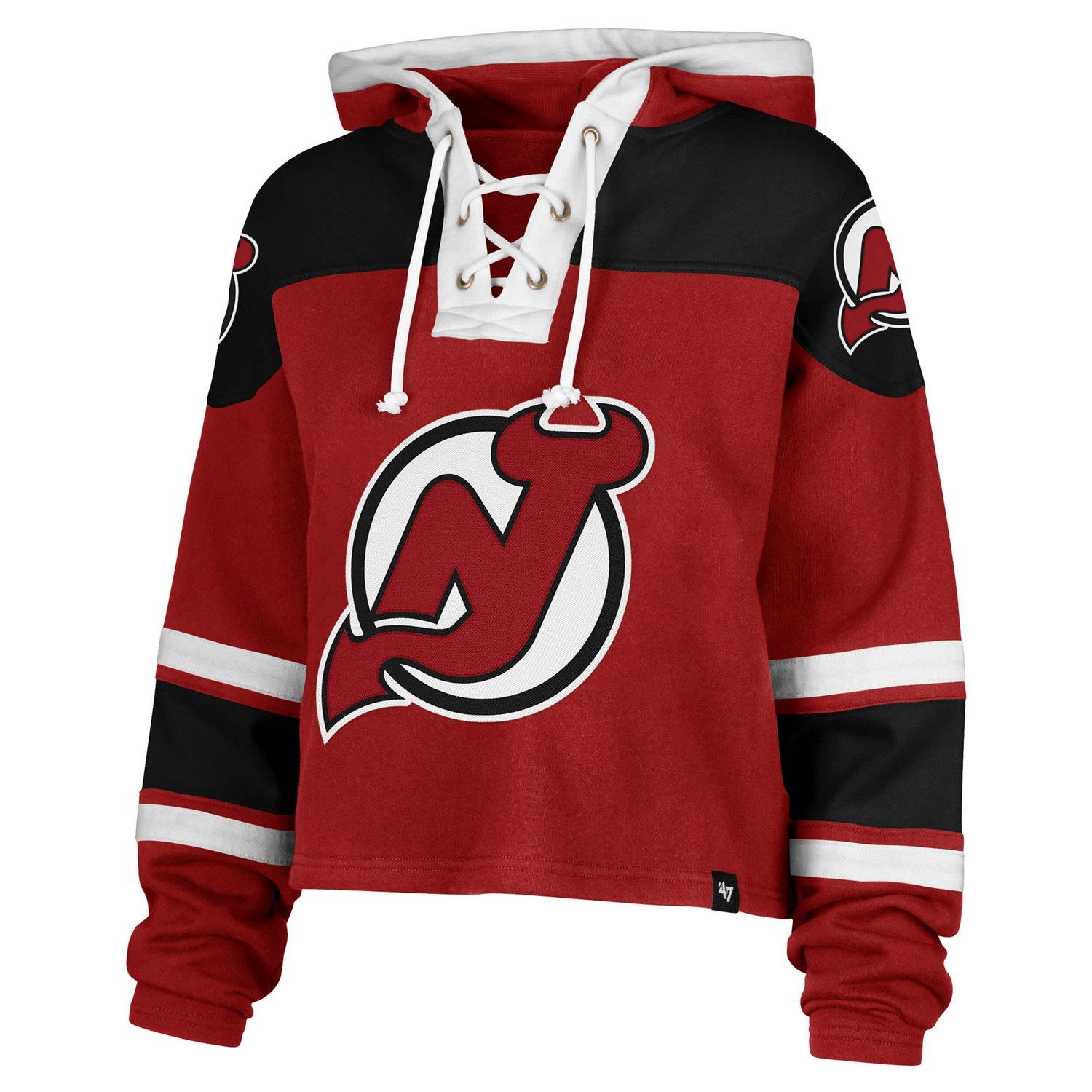 '47 New Jersey Devils Cropped Superior Lacer Pullover Hoodie                                                                     - view number 2