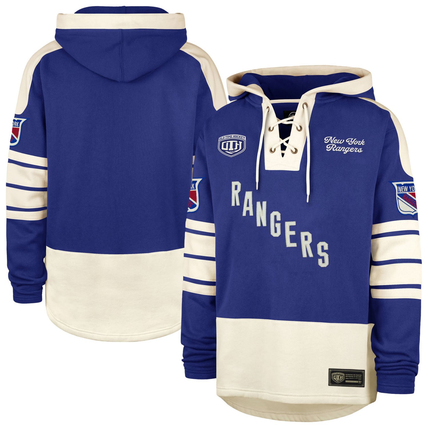 '47 New York Rangers Blue Line Heritage Lacer Pullover Hoodie