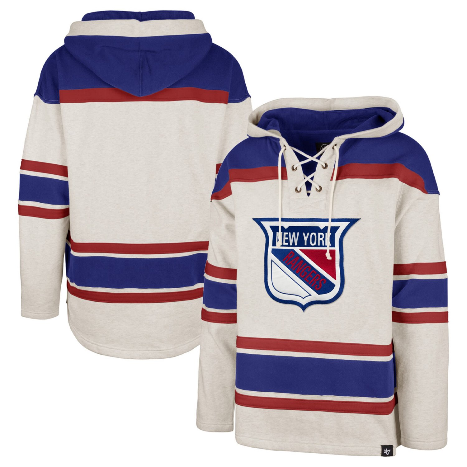 '47 New York Rangers Rockaway Lace-Up Pullover Hoodie                                                                            - view number 1