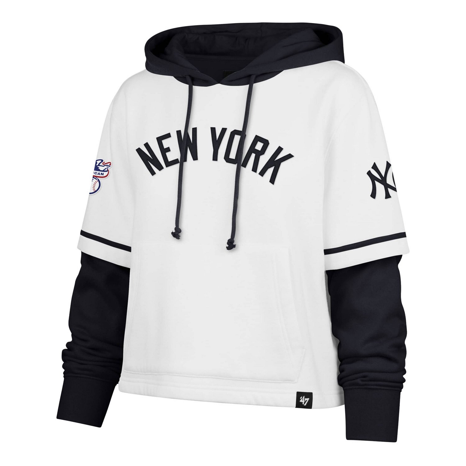 '47 New York Yankees Trifecta Shortstop Cropped Pullover Hoodie - view number 2