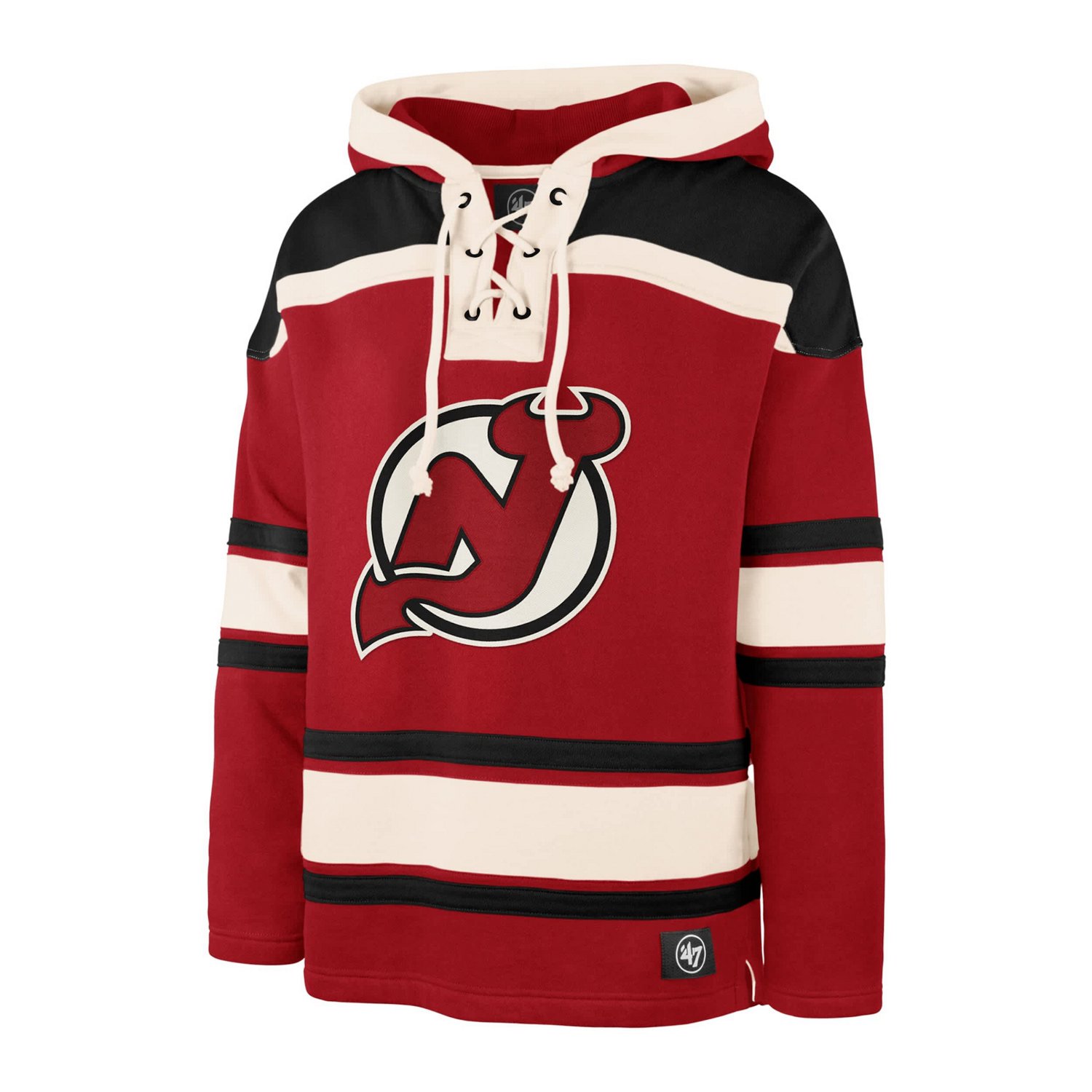 '47 Nico Hischier New Jersey Devils Player Name  Number Lacer Pullover Hoodie - view number 2