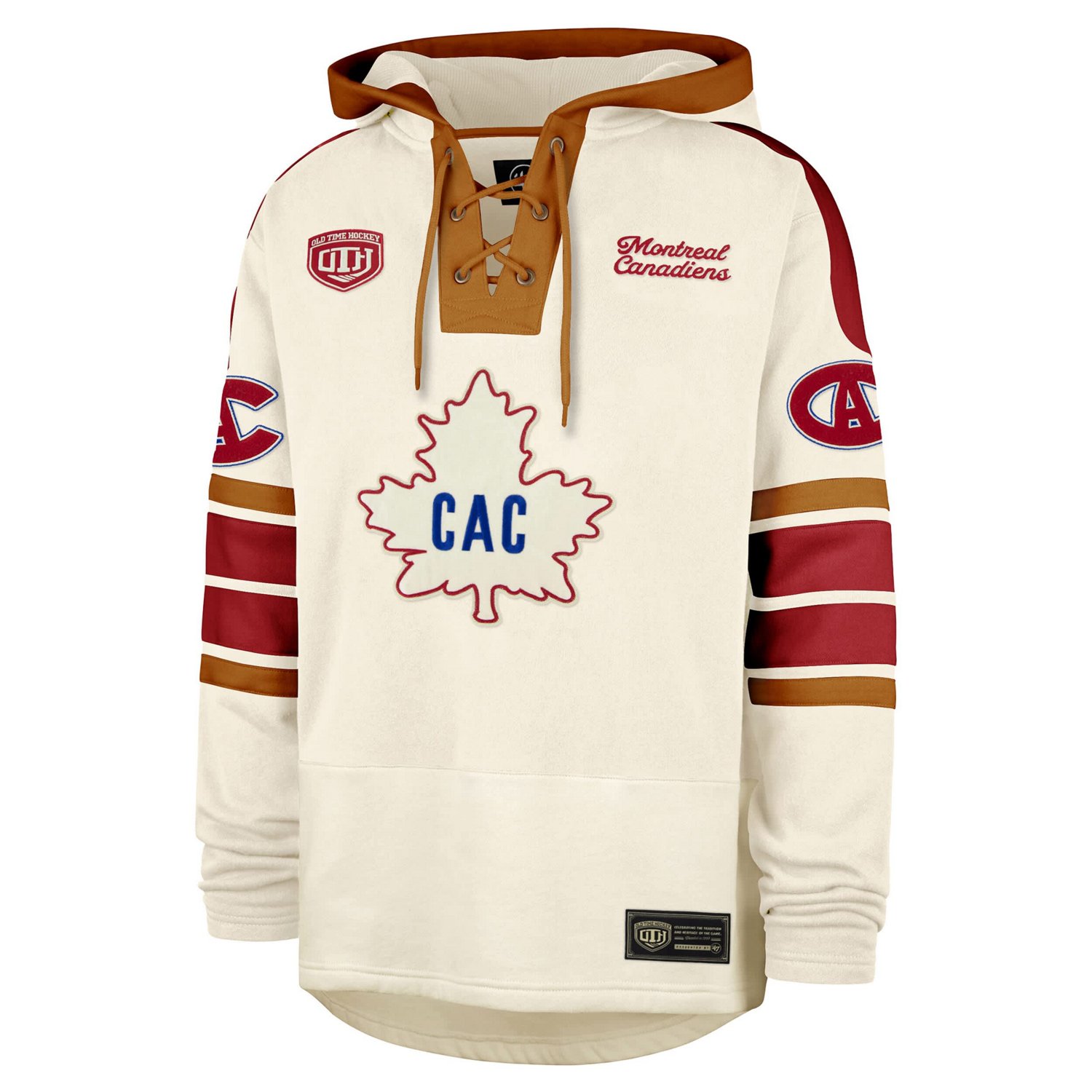 '47 Patrick Roy Montreal Canadiens Blue Line Heritage Name  Number Lace-Up Pullover Hoodie - view number 2