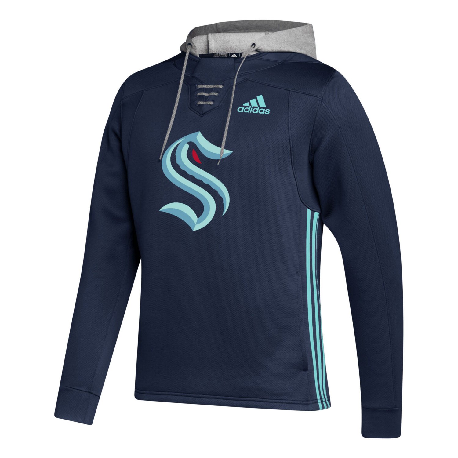 adidas Deep Sea Seattle Kraken Skate Lace Primeblue Team Pullover Hoodie - view number 2
