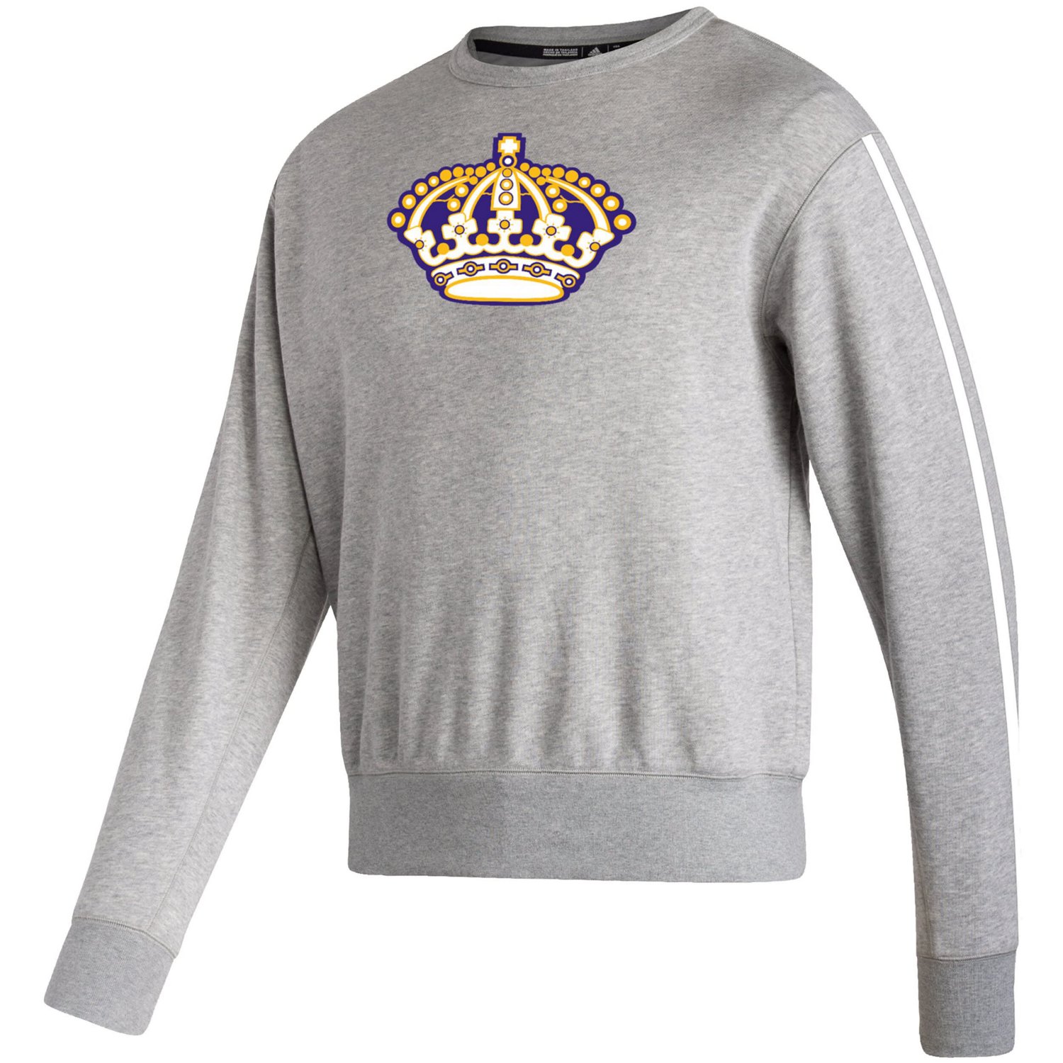 adidas Heathered Gray Los Angeles Kings Team Classics Vintage Pullover Sweatshirt - view number 2