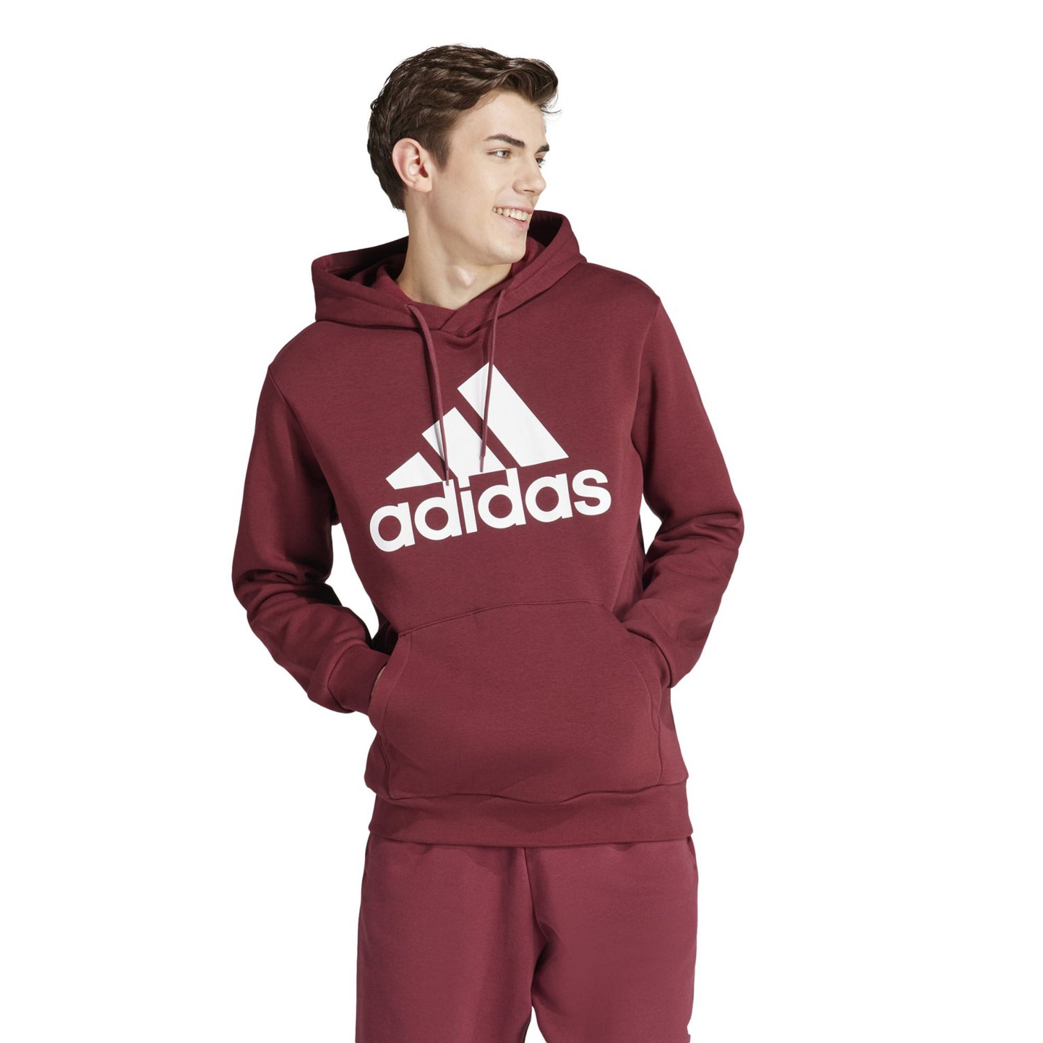 adidas Men s Badge of Sport Logo Fleece Hoodie Academy