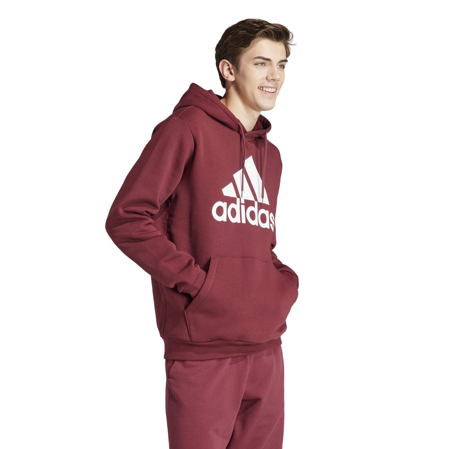 adidas Men s Badge of Sport Logo Fleece Hoodie Academy