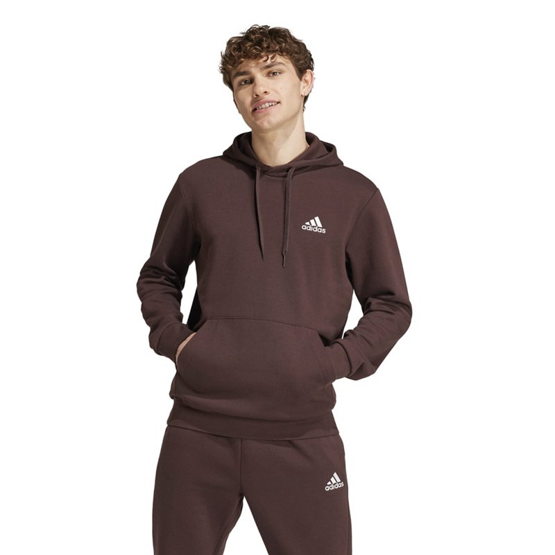 adidas Men's Feel Cozy Pullover Hoodie Brown, Small - Men's Athletic Fleece at Academy Sports