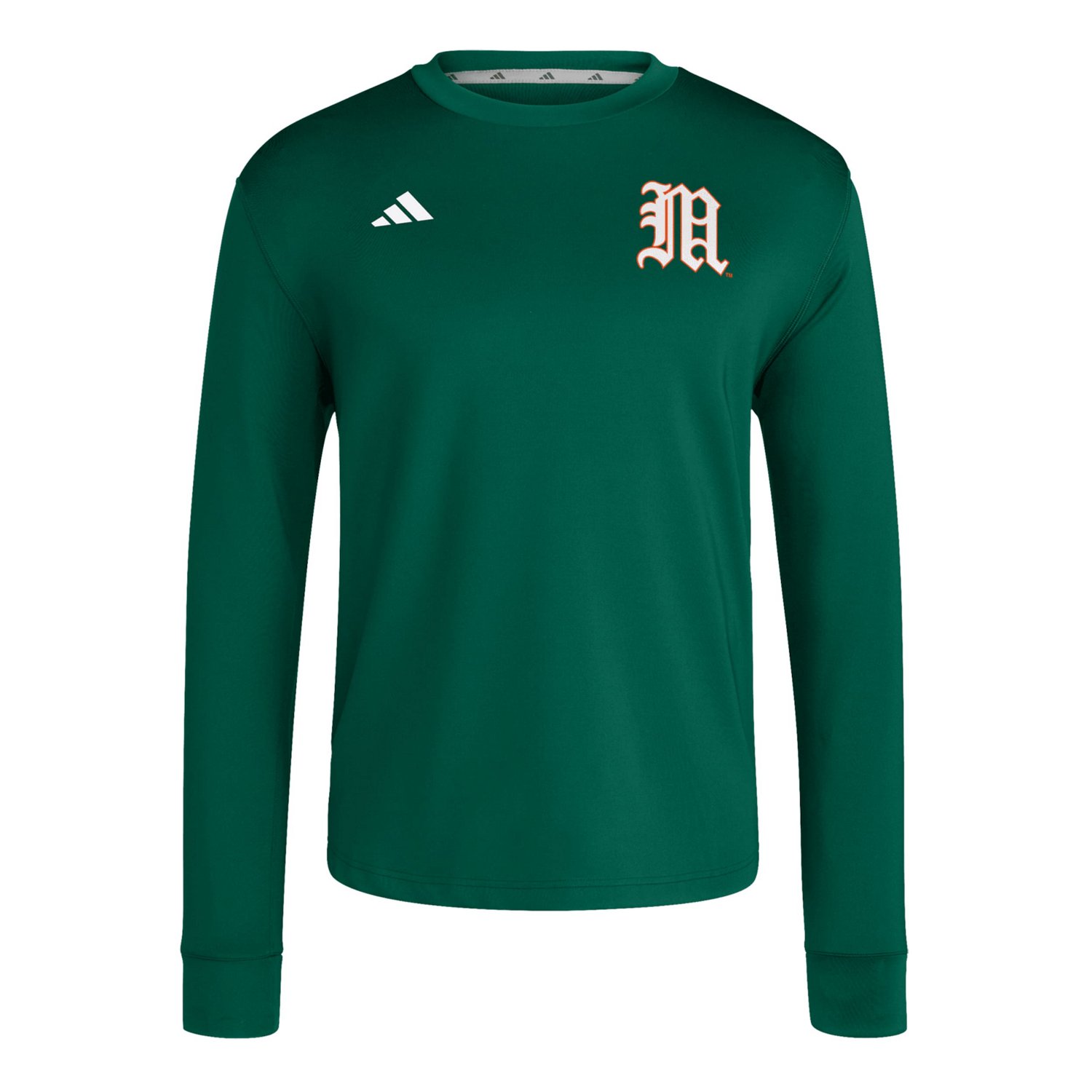 adidas Miami Hurricanes Dugout Pullover Sweatshirt                                                                               - view number 2