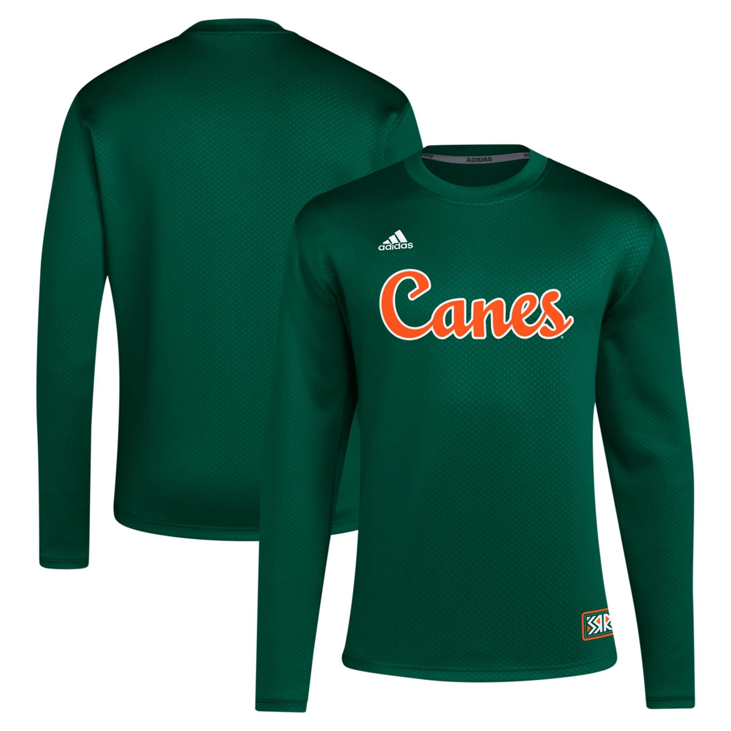 adidas Miami Hurricanes Reverse Retro Baseball Script Pullover Sweatshirt                                                        - view number 1