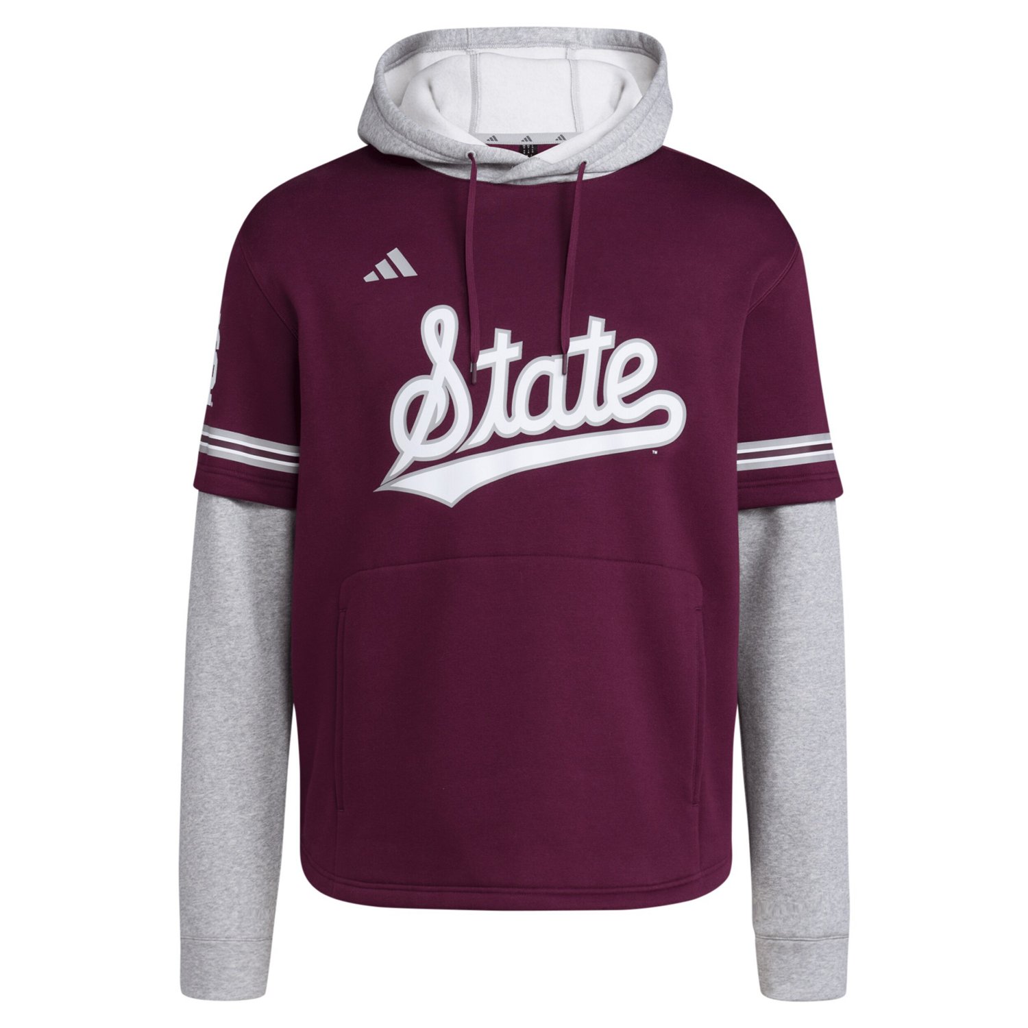 adidas Mississippi State Bulldogs Pullover Baseball Jersey Hoodie - view number 2
