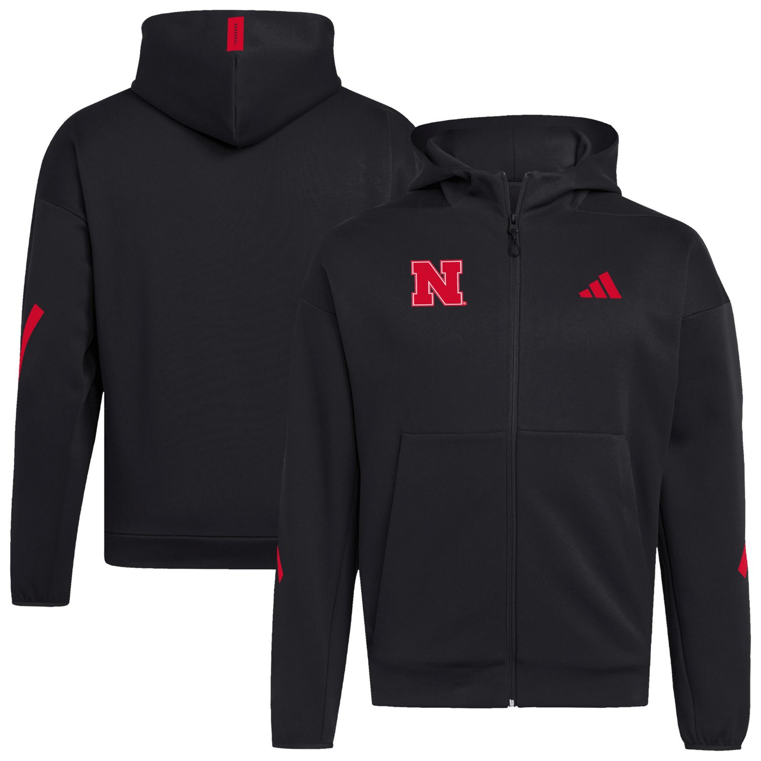 adidas Nebraska Huskers ZNE Full-Zip Hoodie