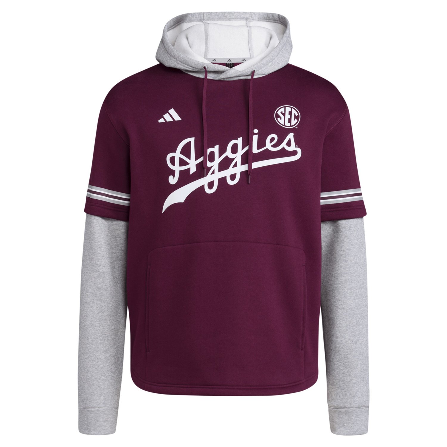 adidas Texas AM Aggies Pullover Baseball Jersey Hoodie - view number 2