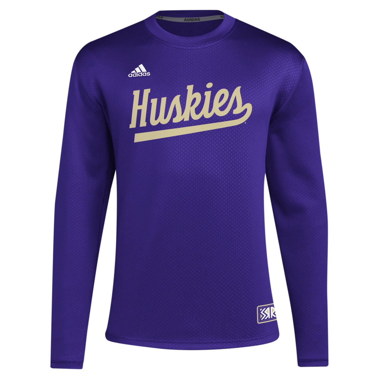 adidas Washington Huskies Reverse Retro Baseball Script Pullover Sweatshirt                                                      - view number 2