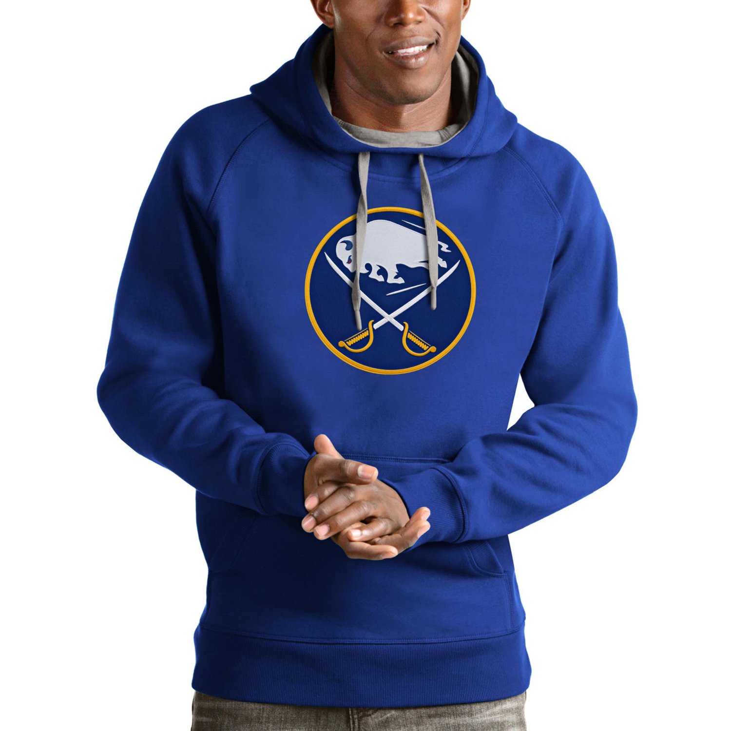 Antigua Buffalo Sabres Logo Victory Pullover Hoodie - view number 1