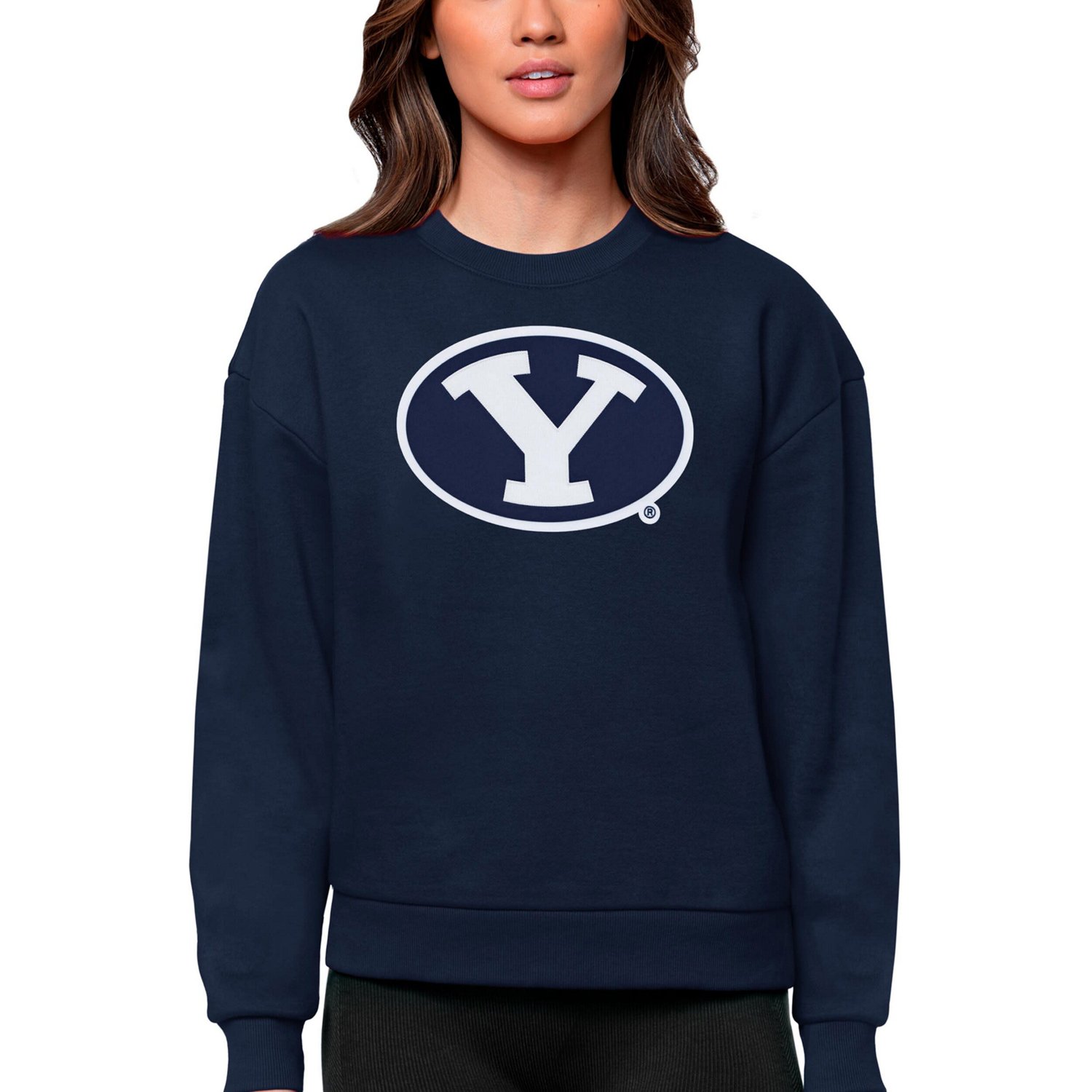 Antigua BYU Cougars Victory Crewneck Pullover Sweatshirt
