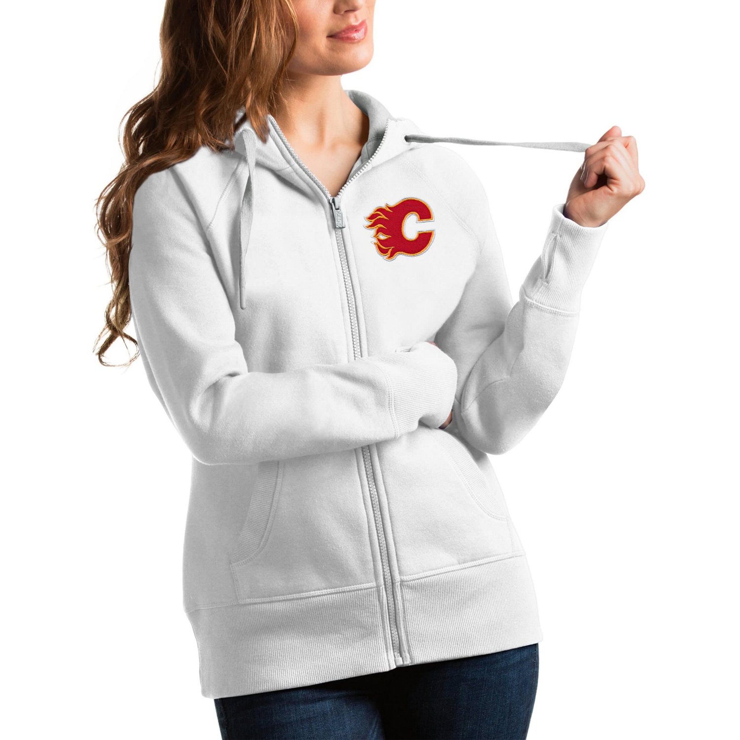 Antigua Calgary Flames Victory Full-Zip Hoodie                                                                                   - view number 1