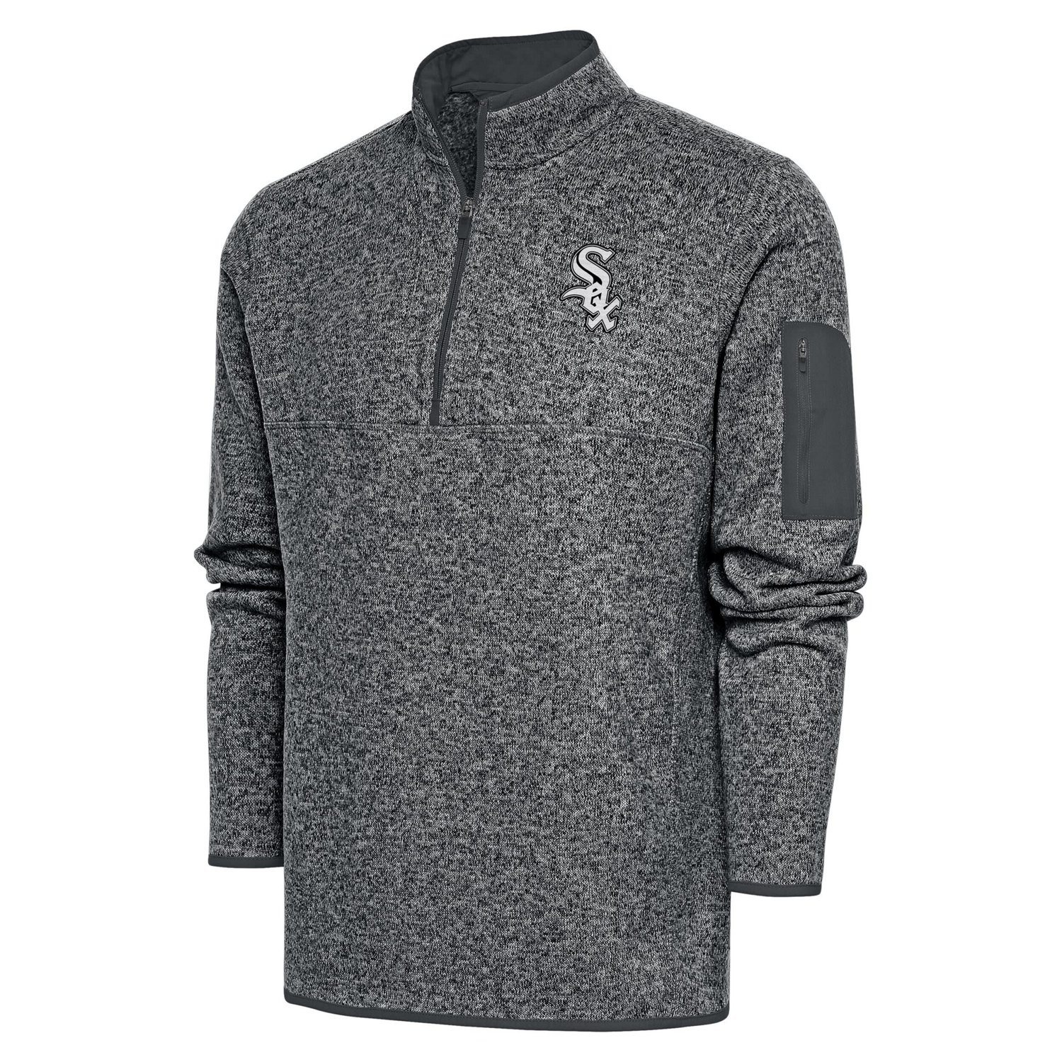 Antigua Chicago Sox Metallic Fortune Quarter-Zip Pullover Jacket