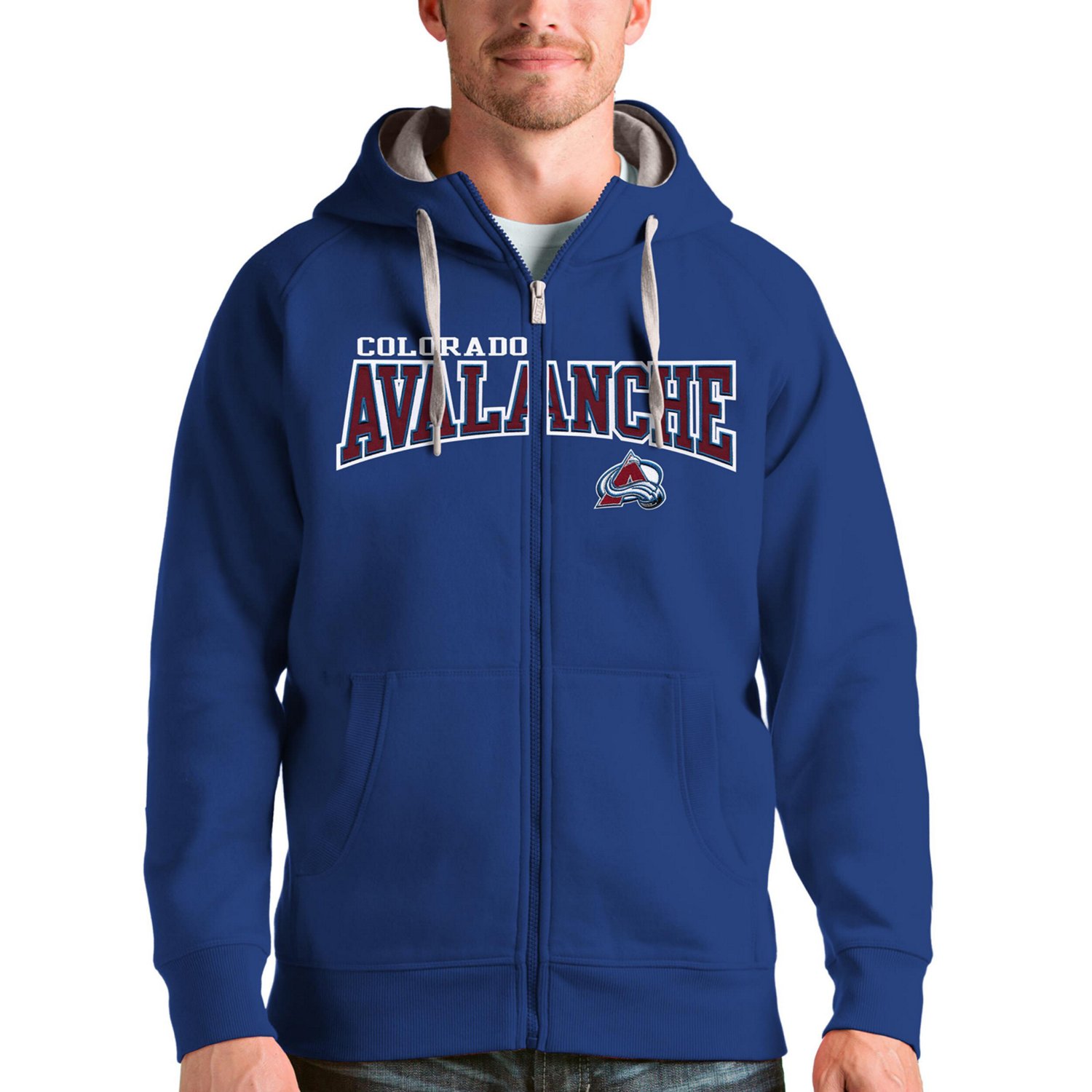 Antigua Colorado Avalanche Wordmark Victory Full-Zip Hoodie - view number 1