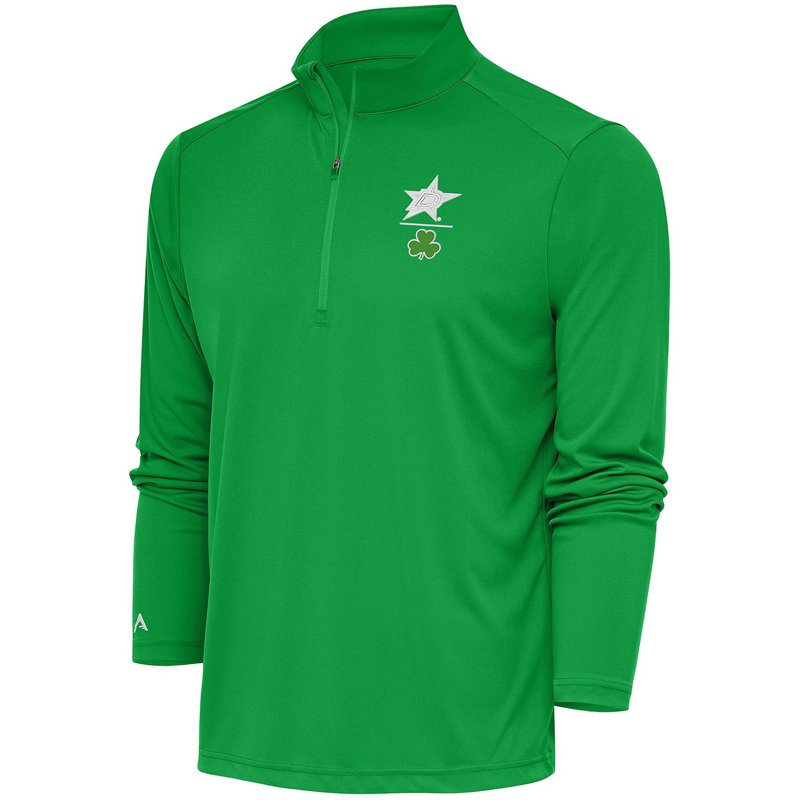 Antigua Dallas Stars Shamrock Tribute Quarter-Zip Pullover Top-image