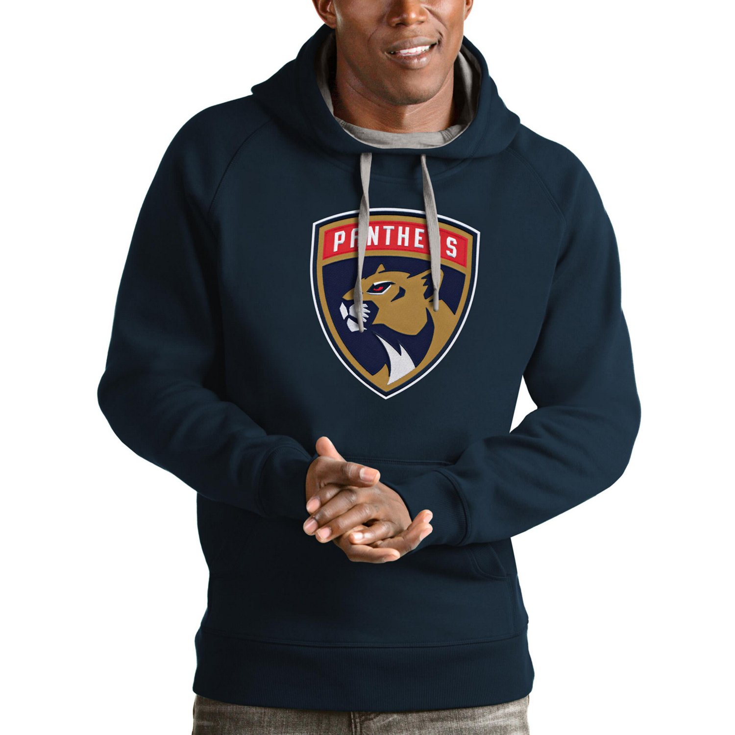 Antigua Florida Panthers Logo Victory Pullover Hoodie