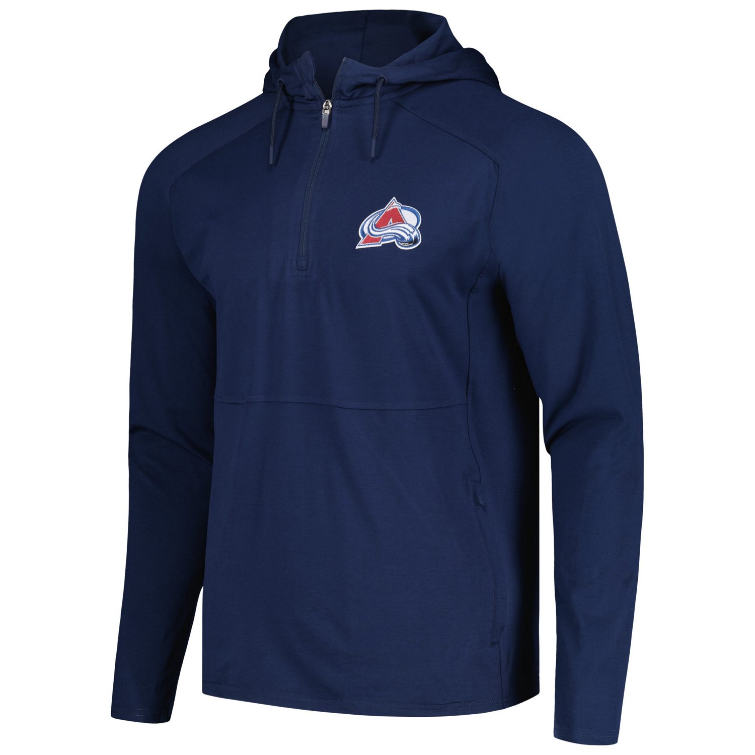 Antigua Heather Colorado Avalanche Spikes Raglan Quarter-Zip Hoodie                                                              - view number 2