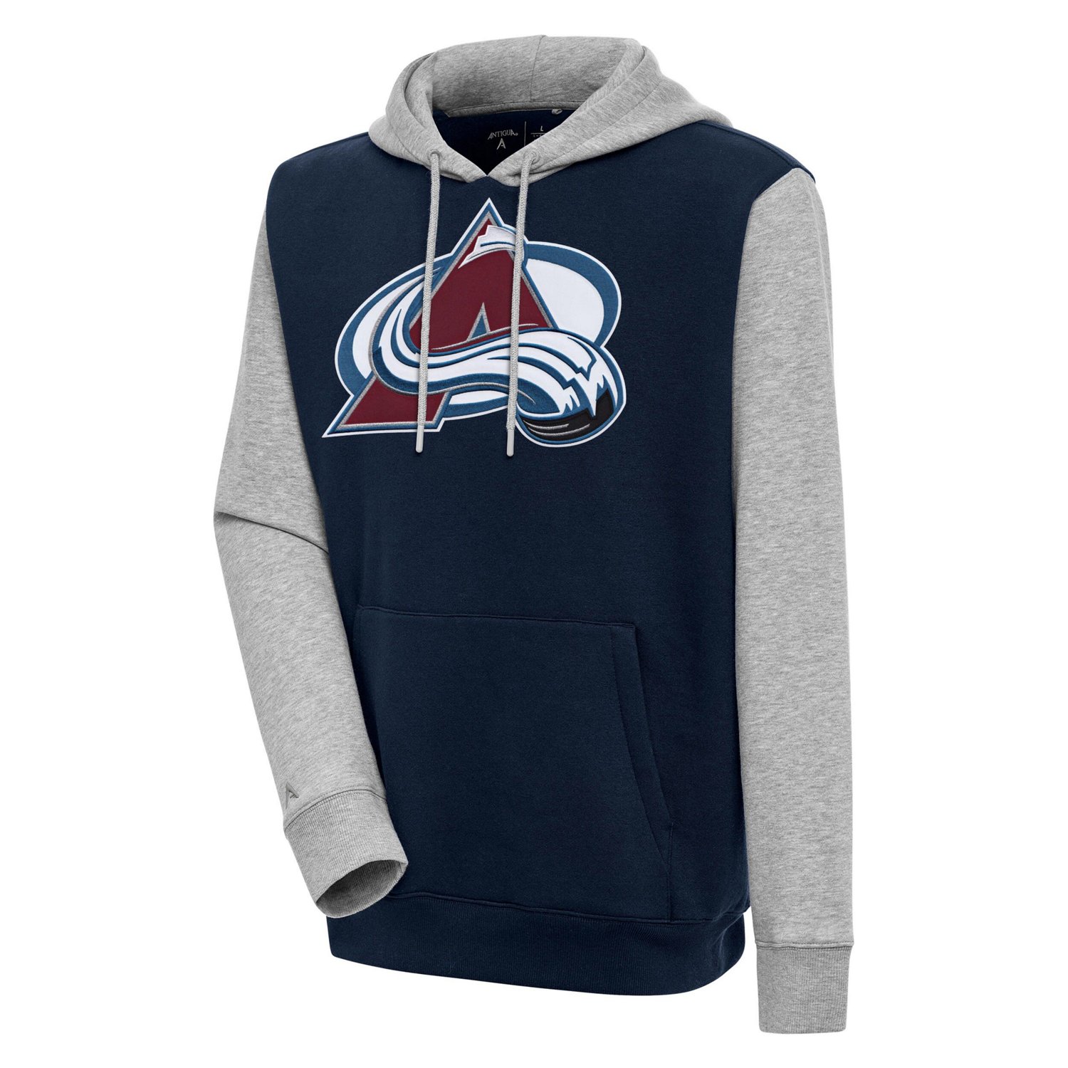 Antigua /Heather Gray Colorado Avalanche Victory Colorblock Pullover Hoodie