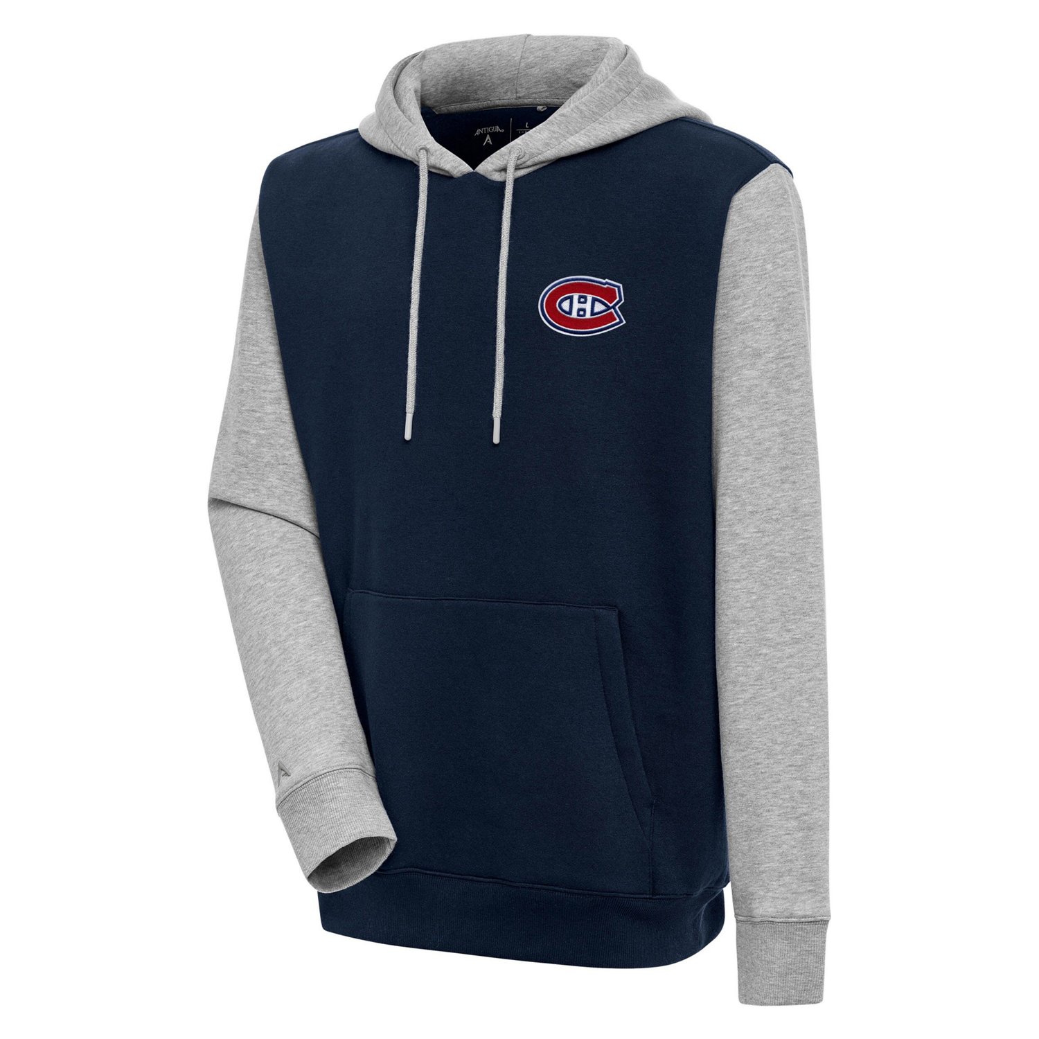 Antigua /Heather Gray Montreal Canadiens Victory Colorblock Pullover Hoodie                                                      - view number 1