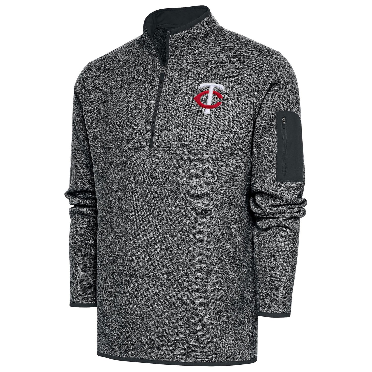 Antigua Heather Minnesota Twins Fortune Quarter-Zip Pullover Jacket