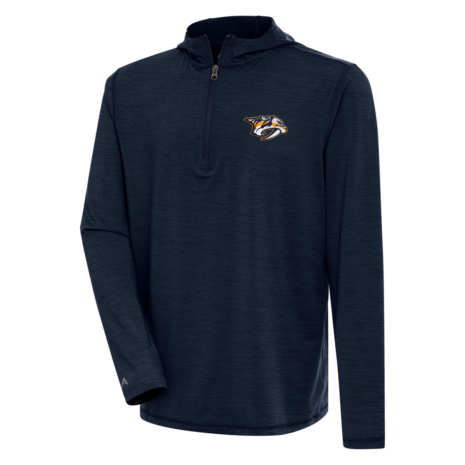 Antigua Heather Nashville Predators Tidy Quarter-Zip Pullover Hoodie