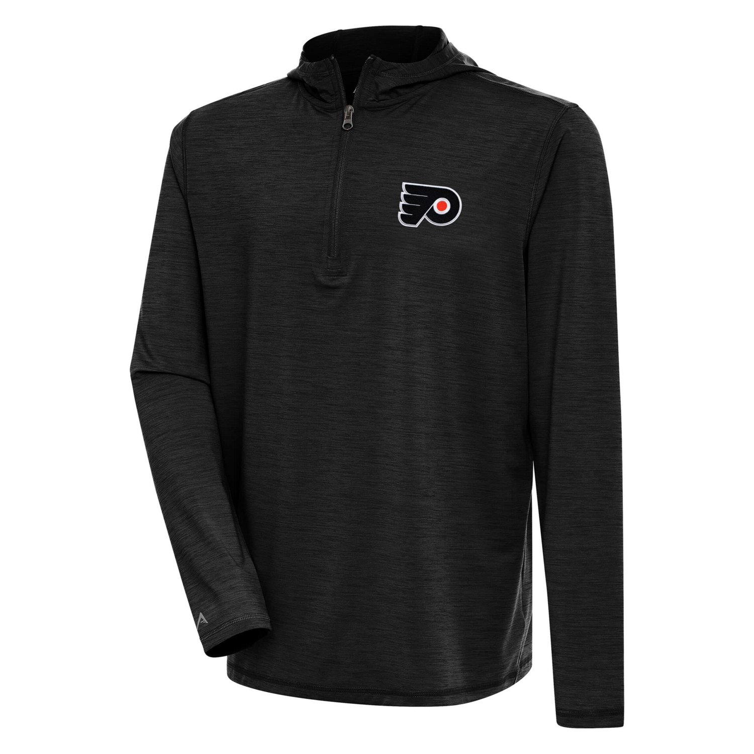 Antigua Heather Philadelphia Flyers Tidy Quarter-Zip Pullover Hoodie - view number 1