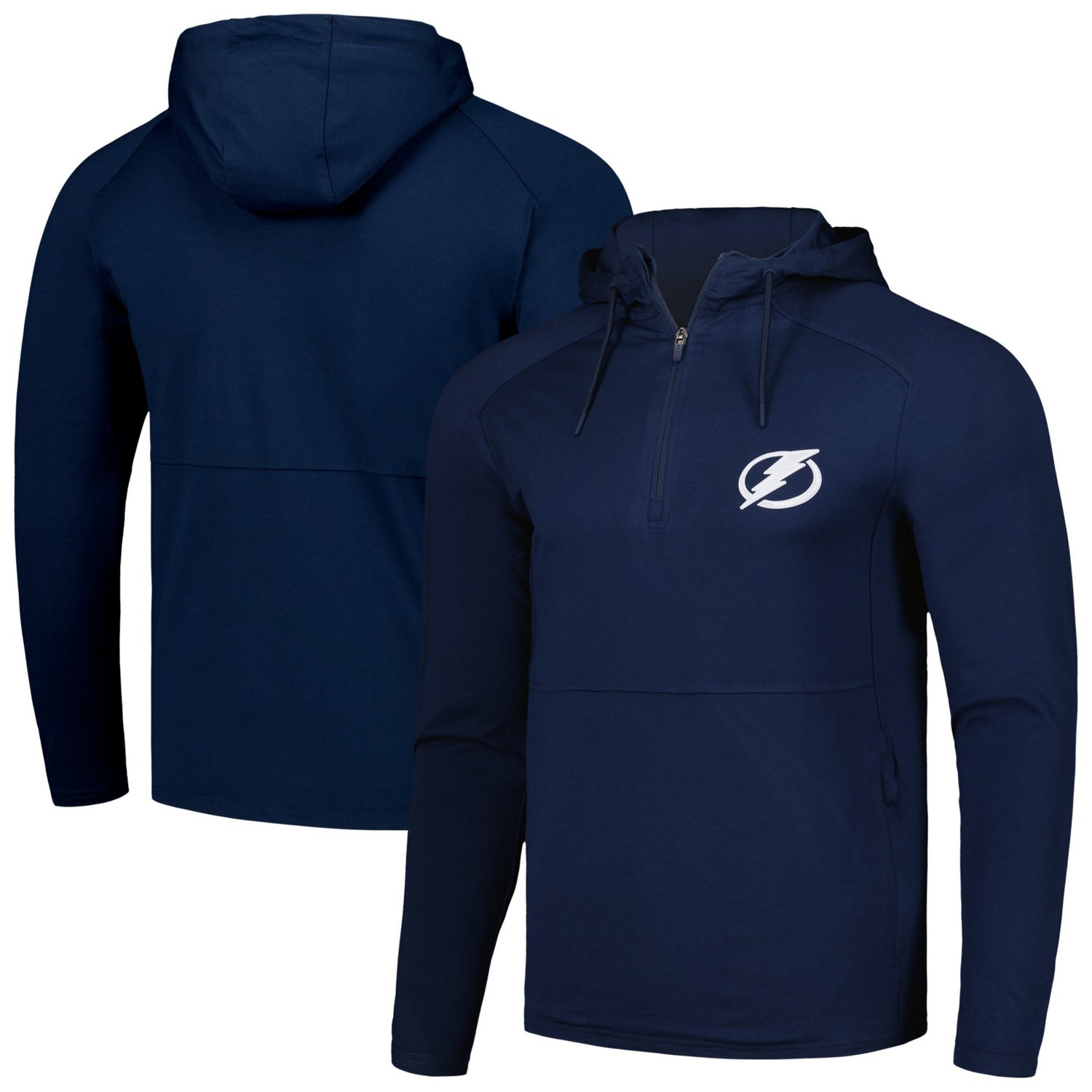 Antigua Heather Tampa Bay Lightning Spikes Raglan Quarter-Zip Hoodie