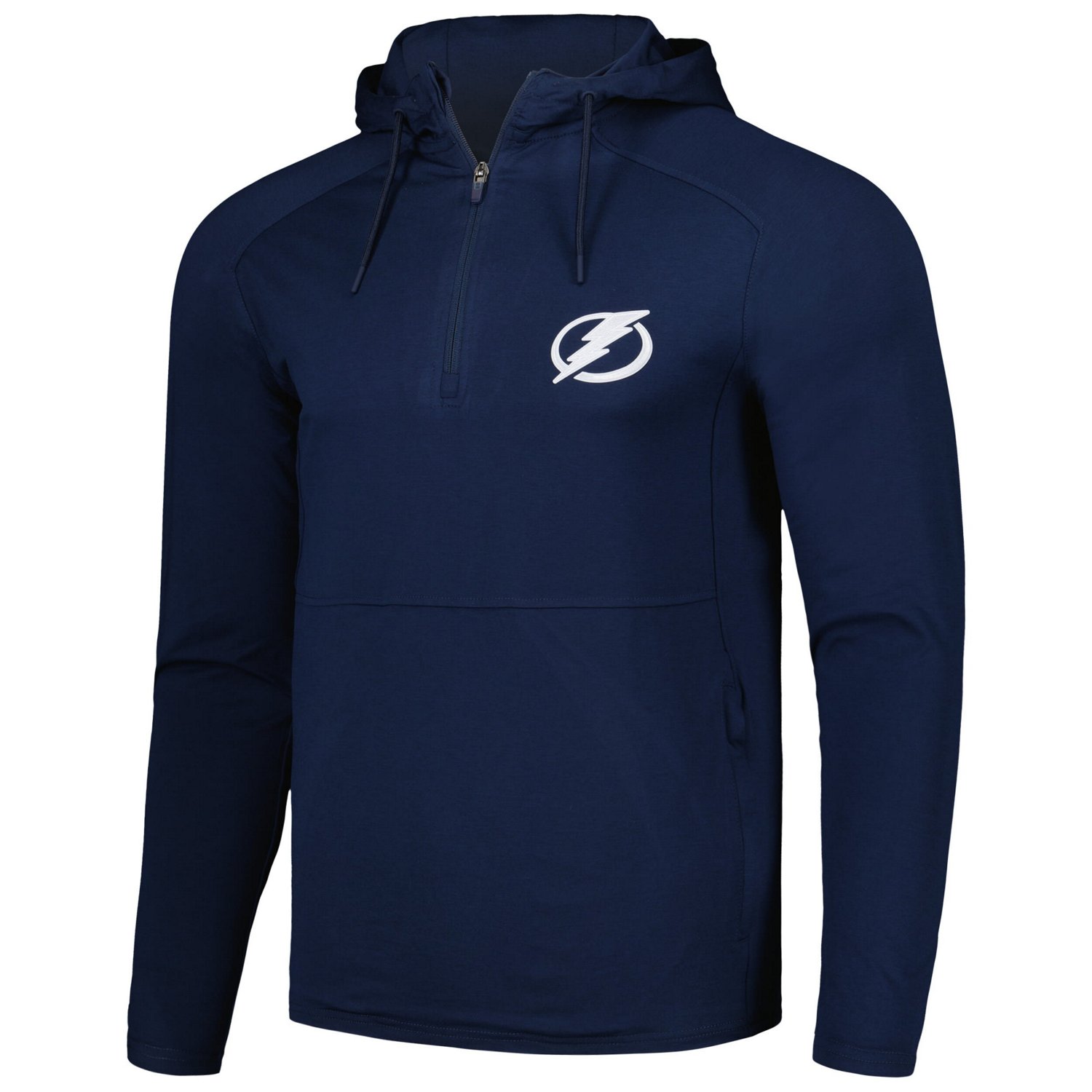 Antigua Heather Tampa Bay Lightning Spikes Raglan Quarter-Zip Hoodie                                                             - view number 2