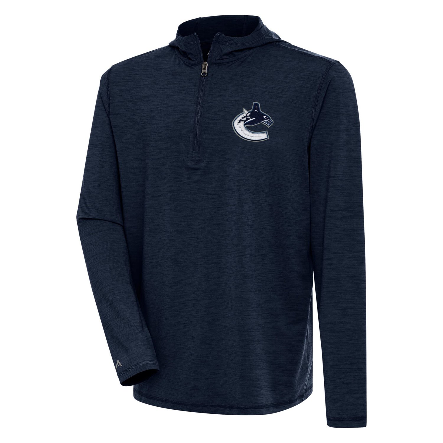 Antigua Heather Vancouver Canucks Tidy Quarter-Zip Pullover Hoodie
