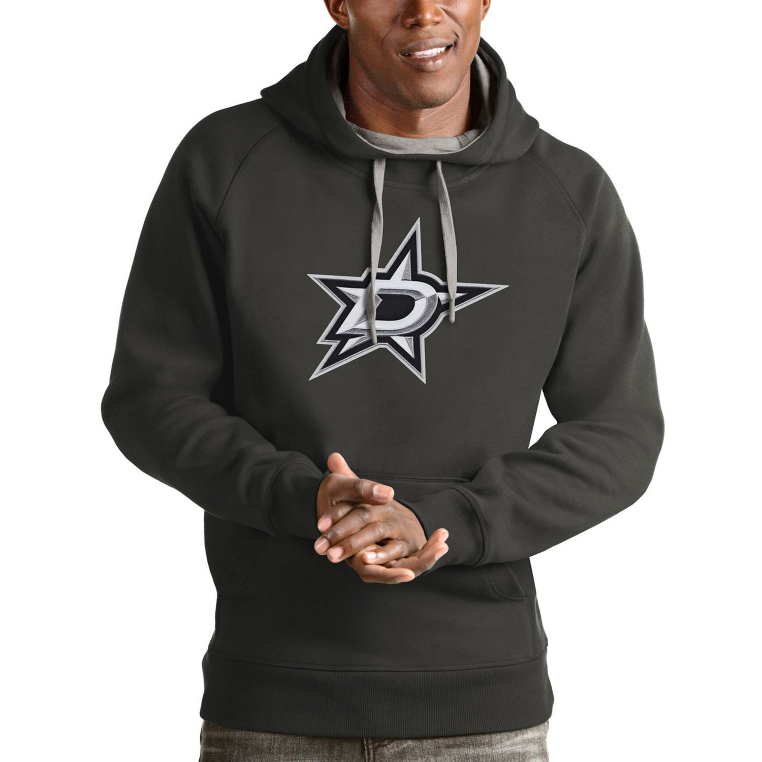 Antigua Hunter Dallas Stars Logo Victory Pullover Hoodie