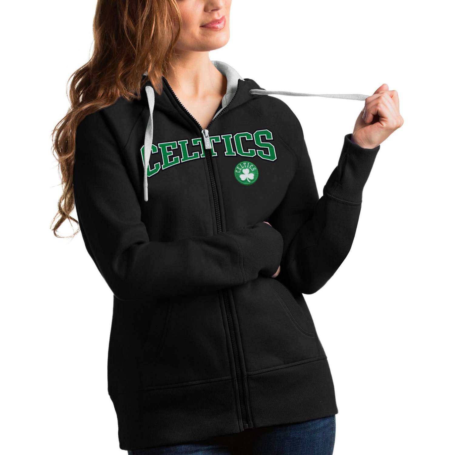 Antigua Kelly Boston Celtics Team Victory Full-Zip Hoodie - view number 1