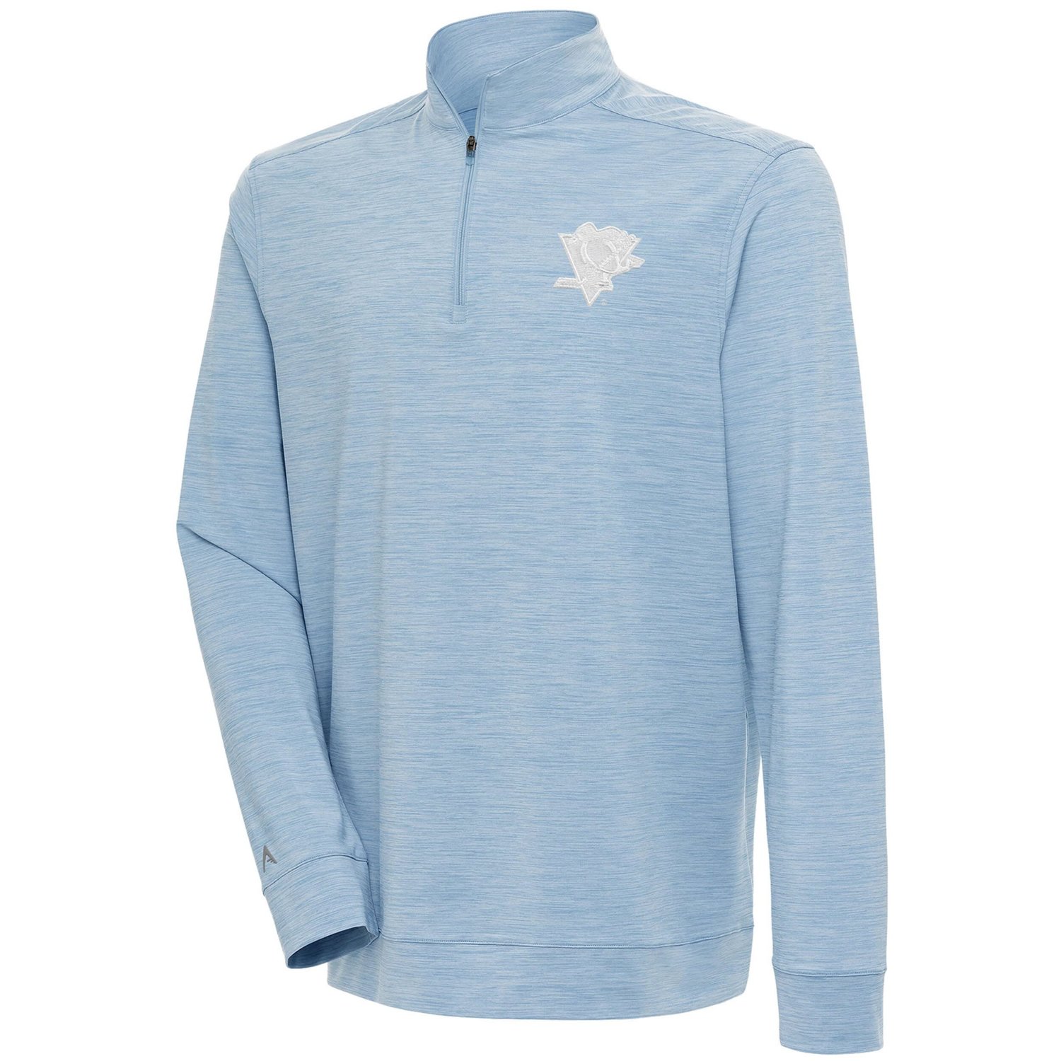 Antigua Light Pittsburgh Penguins White Logo Bright Quarter-Zip Pullover