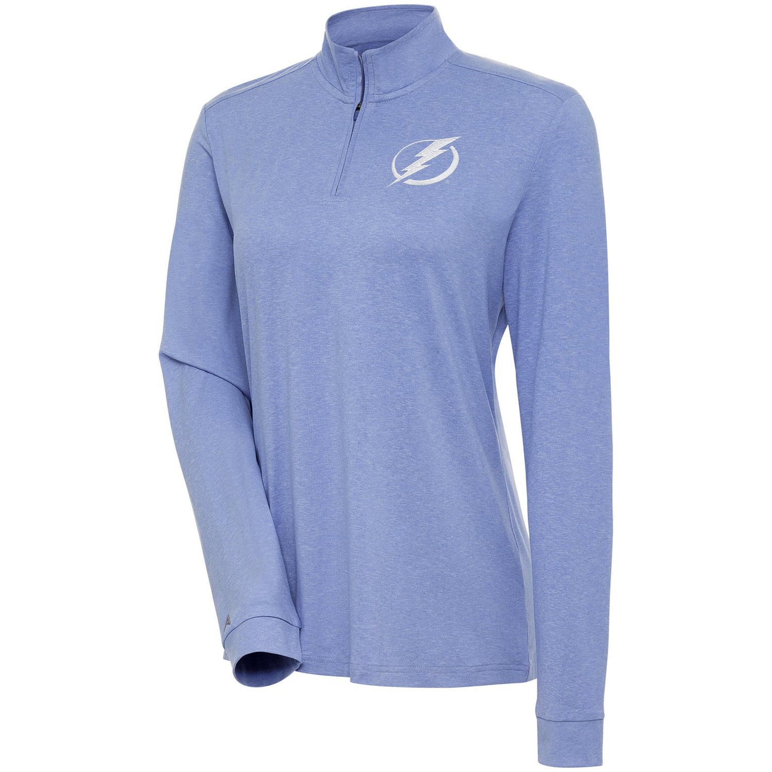 Antigua Light Tampa Bay Lightning White Logo Mentor Quarter-Zip Jacket