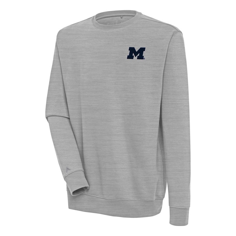 Antigua Michigan Wolverines Victory Pullover Sweatshirt Heather Gray, 2X-Large - NCAA Men's Fleece/Jackets at Academy Sports