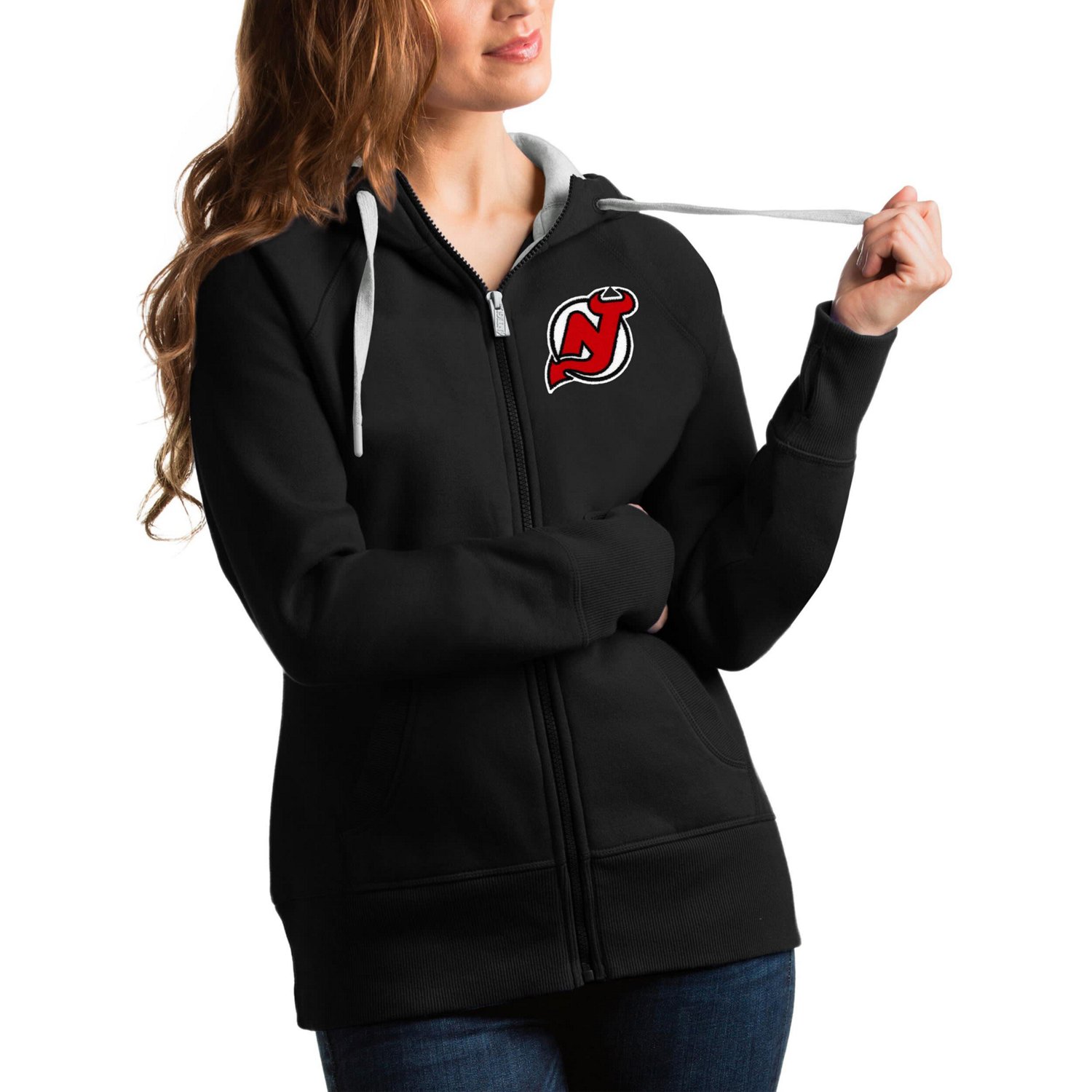 Antigua New Jersey Devils Team Victory Full-Zip Hoodie                                                                           - view number 1