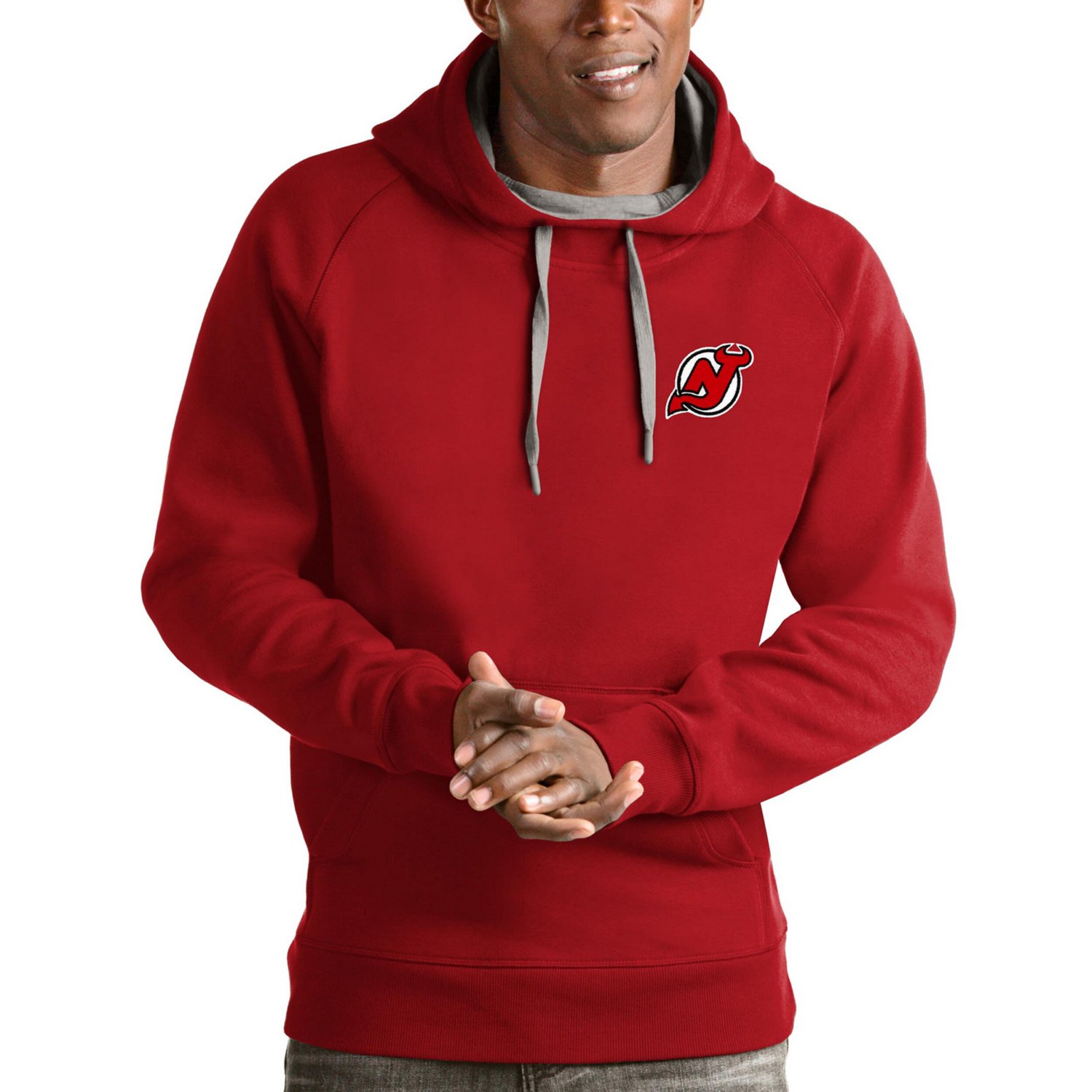 Antigua New Jersey Devils Team Victory Pullover Hoodie                                                                           - view number 1