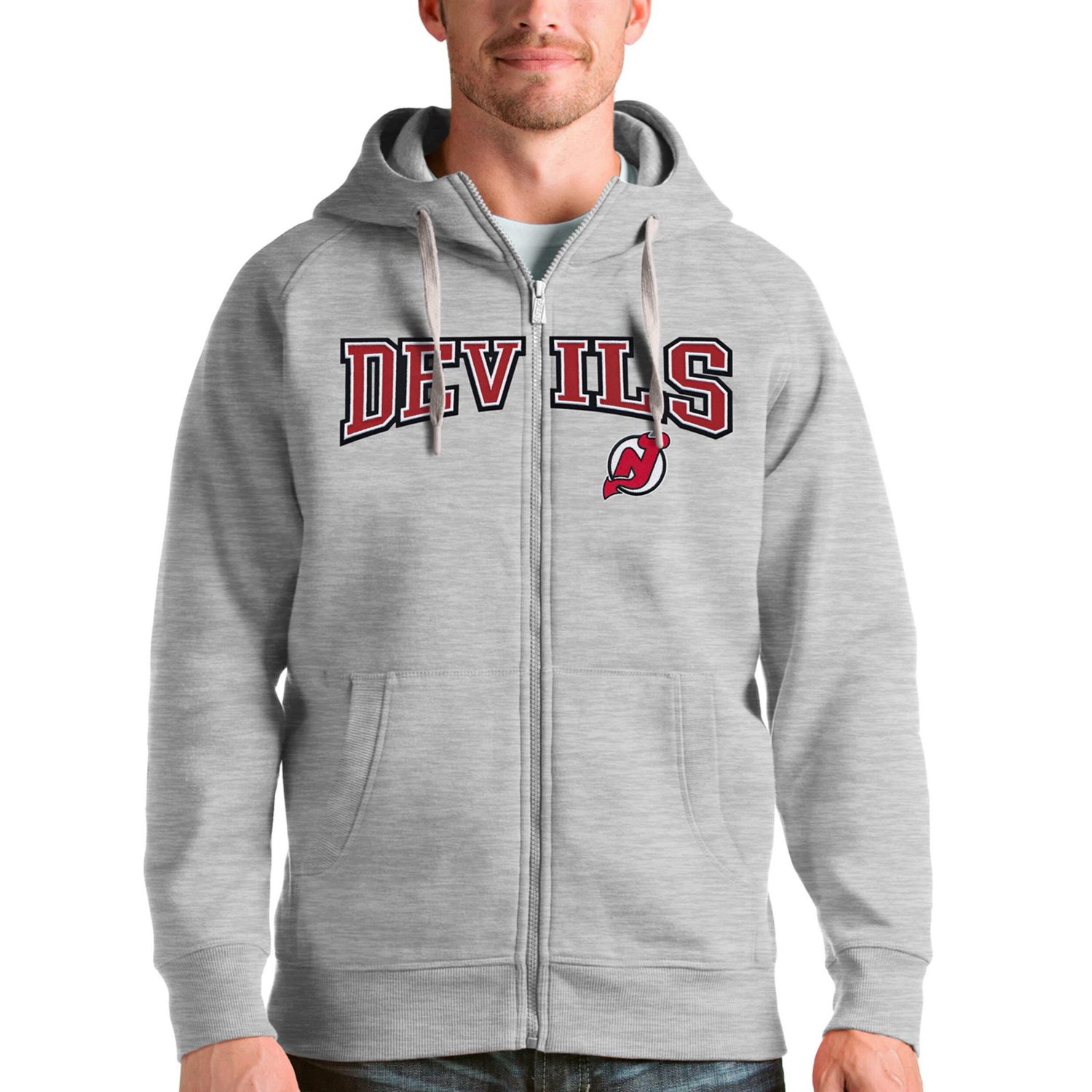 Antigua New Jersey Devils Wordmark Victory Full-Zip Hoodie - view number 1