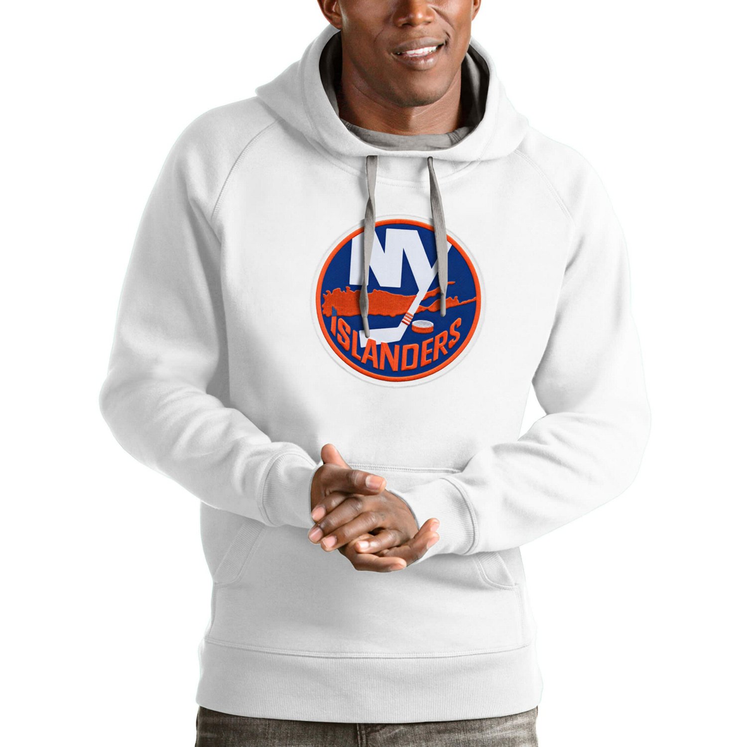 Antigua New York Islanders Logo Victory Pullover Hoodie                                                                          - view number 1