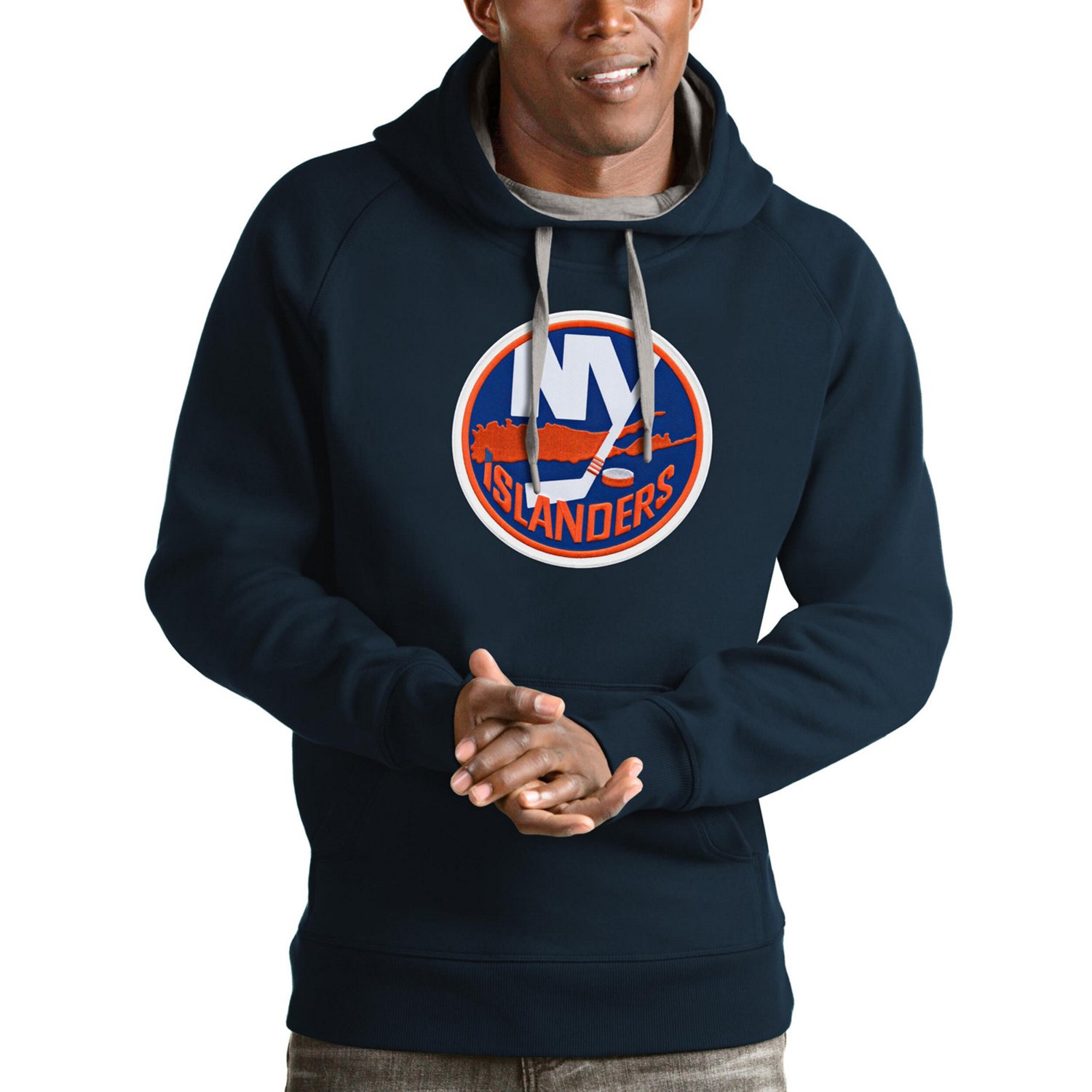 Antigua New York Islanders Logo Victory Pullover Hoodie                                                                          - view number 1