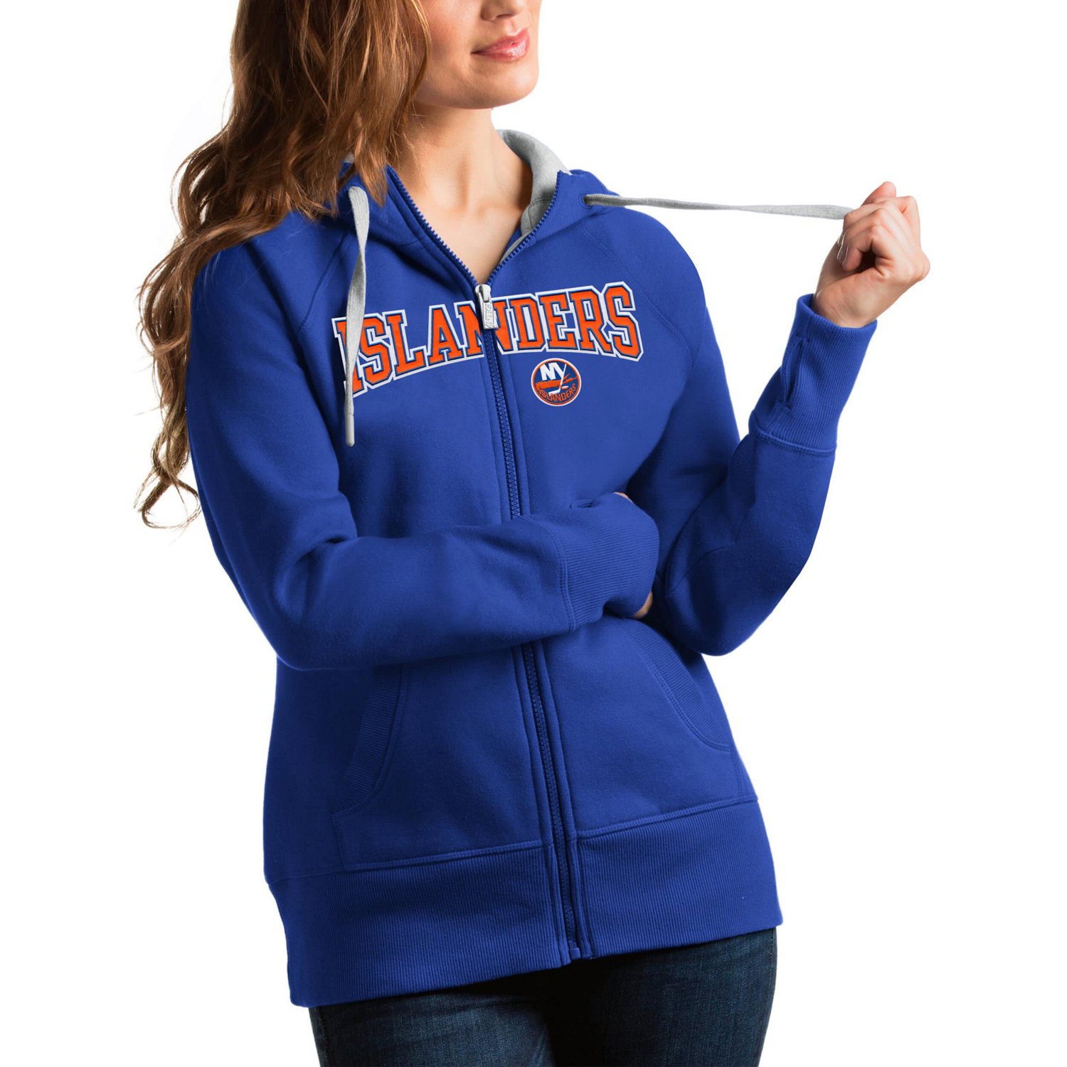 Antigua New York Islanders Wordmark Victory Full-Zip Hoodie                                                                      - view number 1
